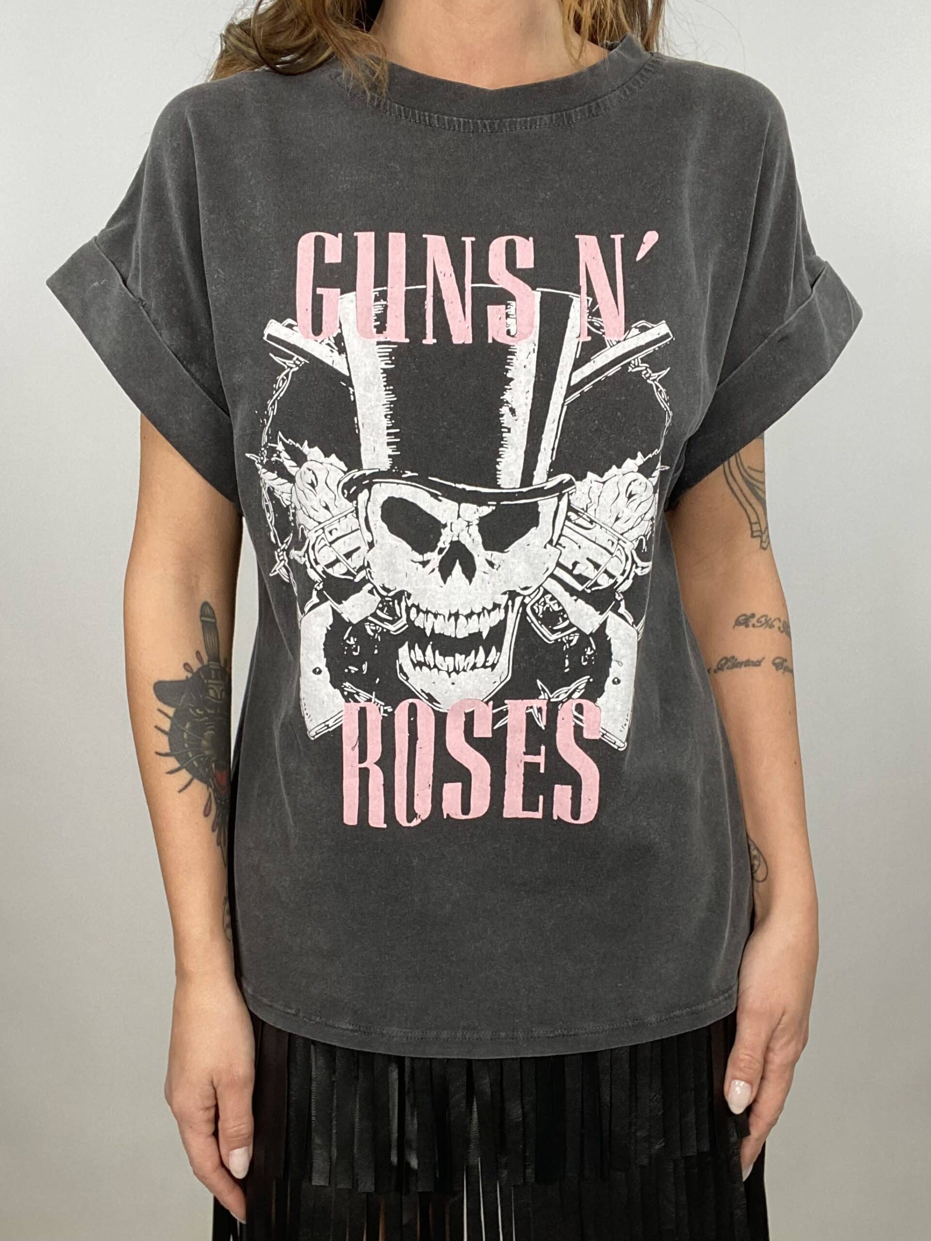 T-shirt Acid Wash - Teschio Guns n 'Roses
