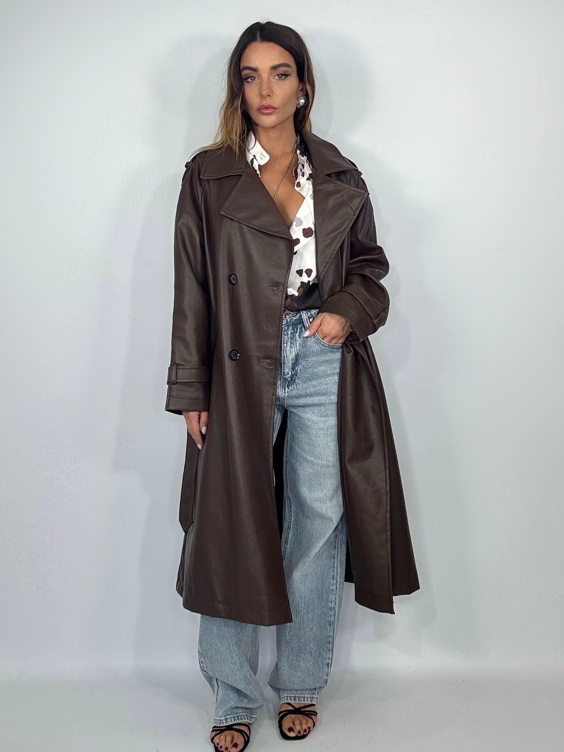 Trench Oversize Ecopelle  - Testa di Moro.