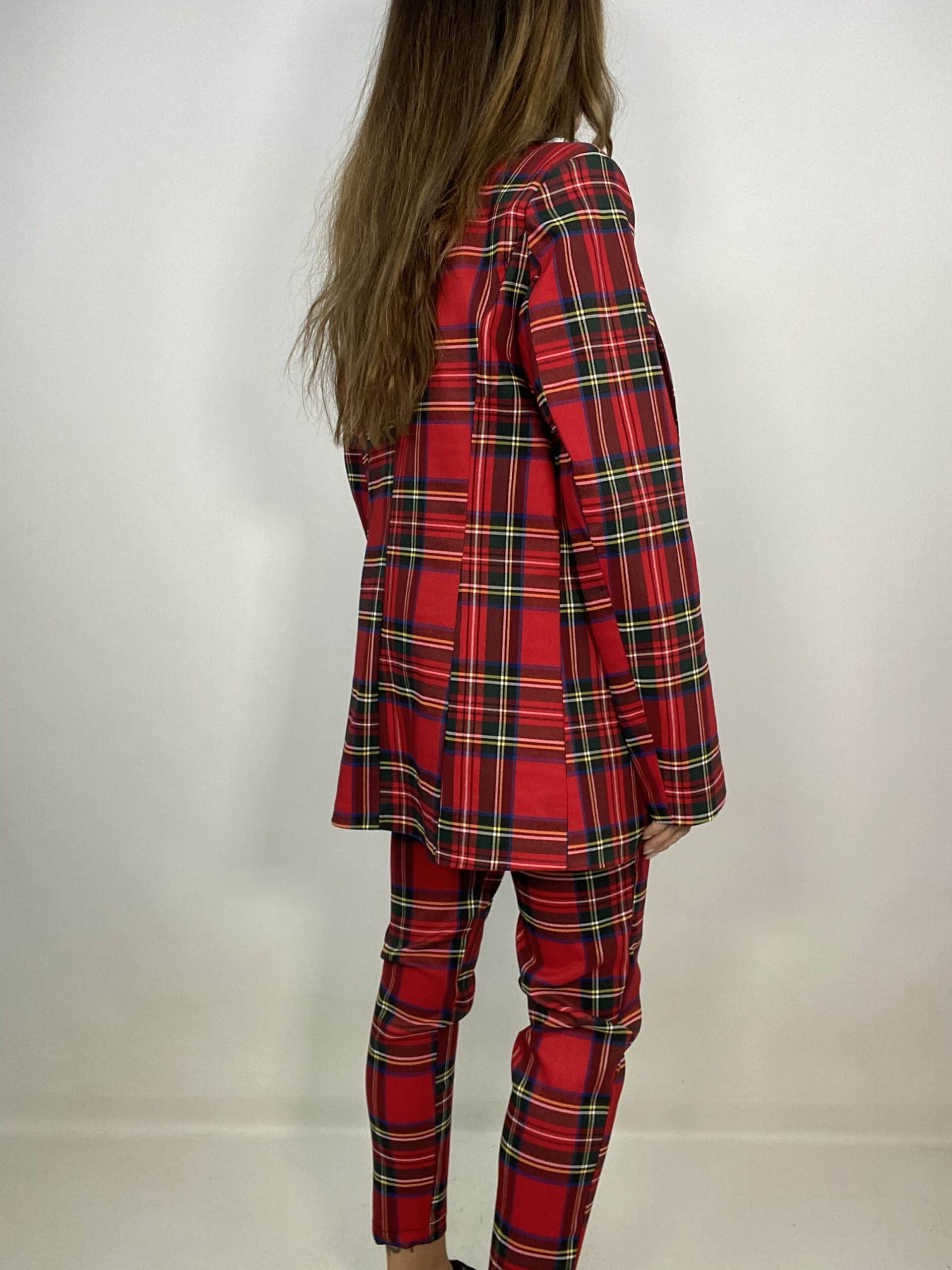 Blazer Tartan Aperto  - Rosso