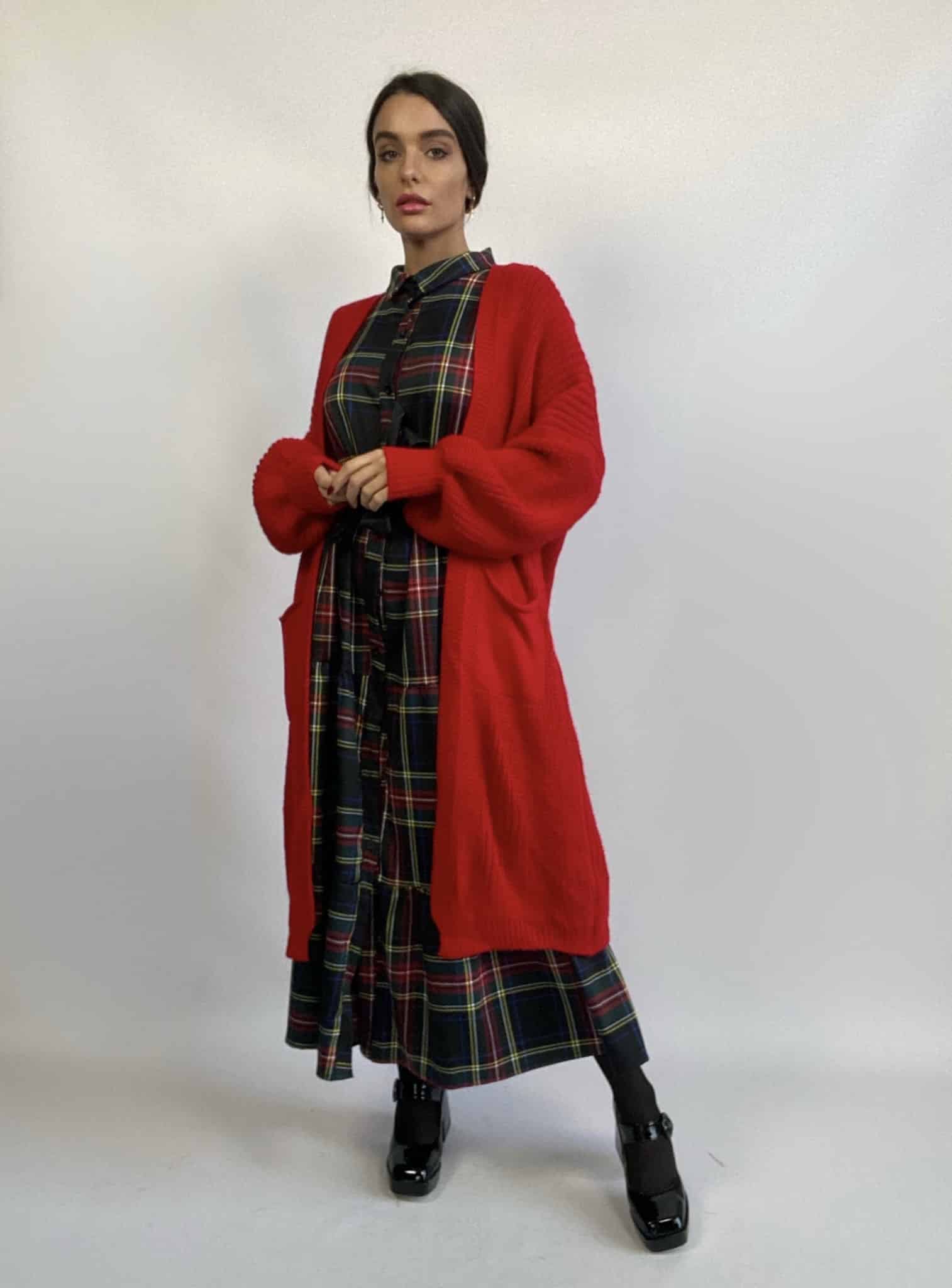Maxi Cardigan Eva - Rosso