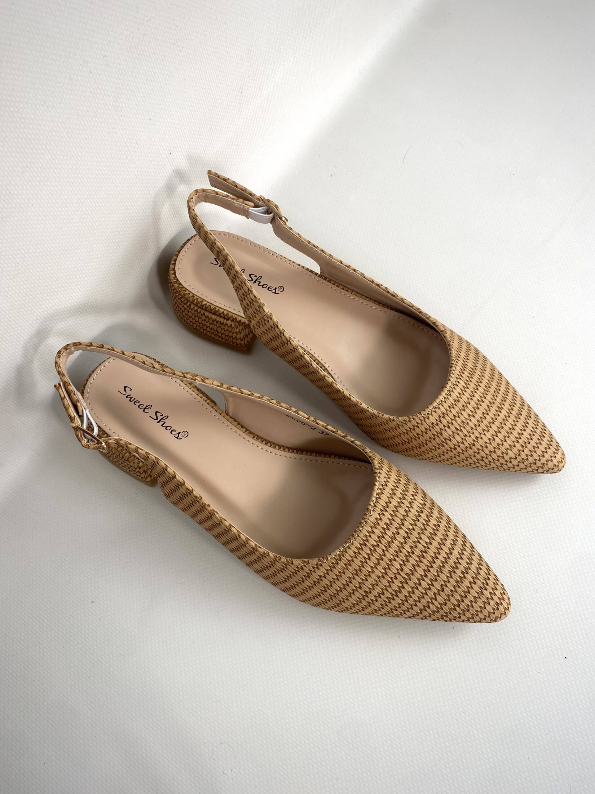 Slingback Baby Rafia - Cammello