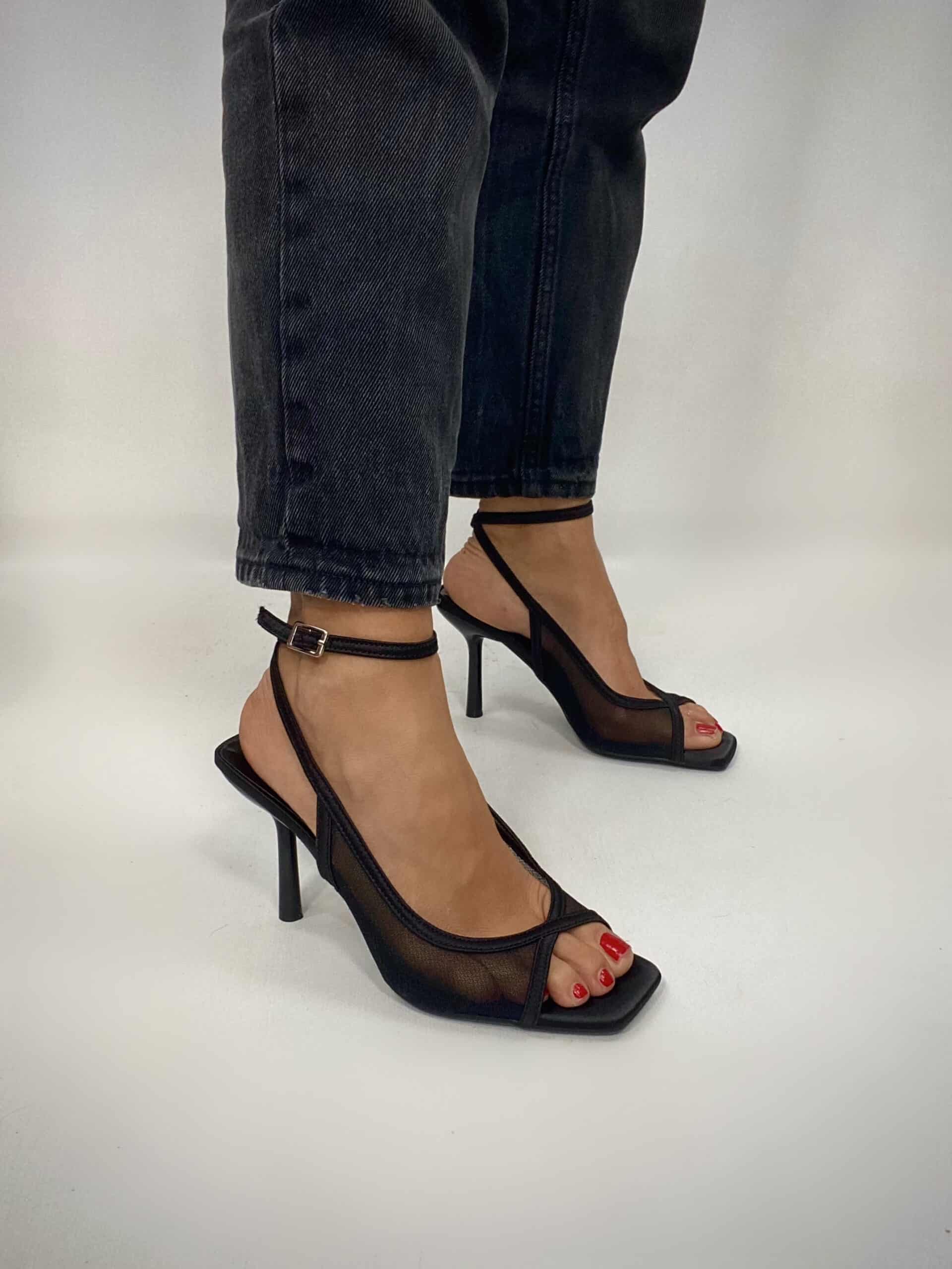 Sandali Seductive in Mesh - Nero
