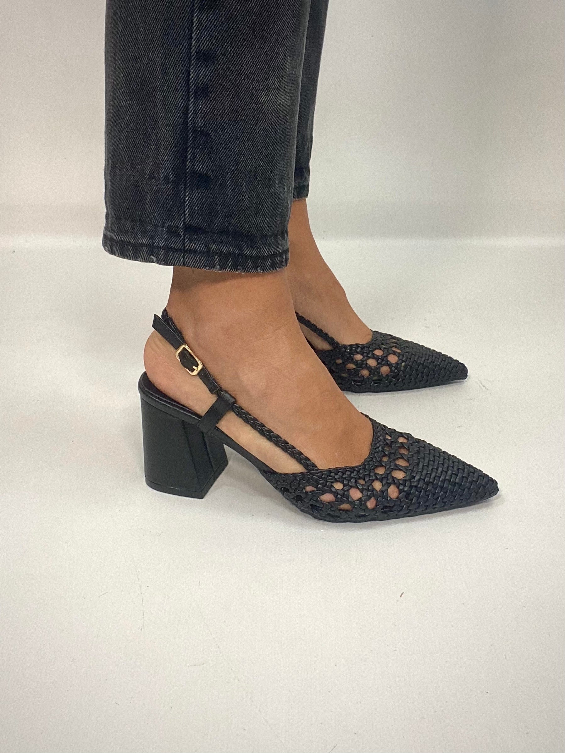 New Slingback Rafia Comfort Heels 2.0 - Nero