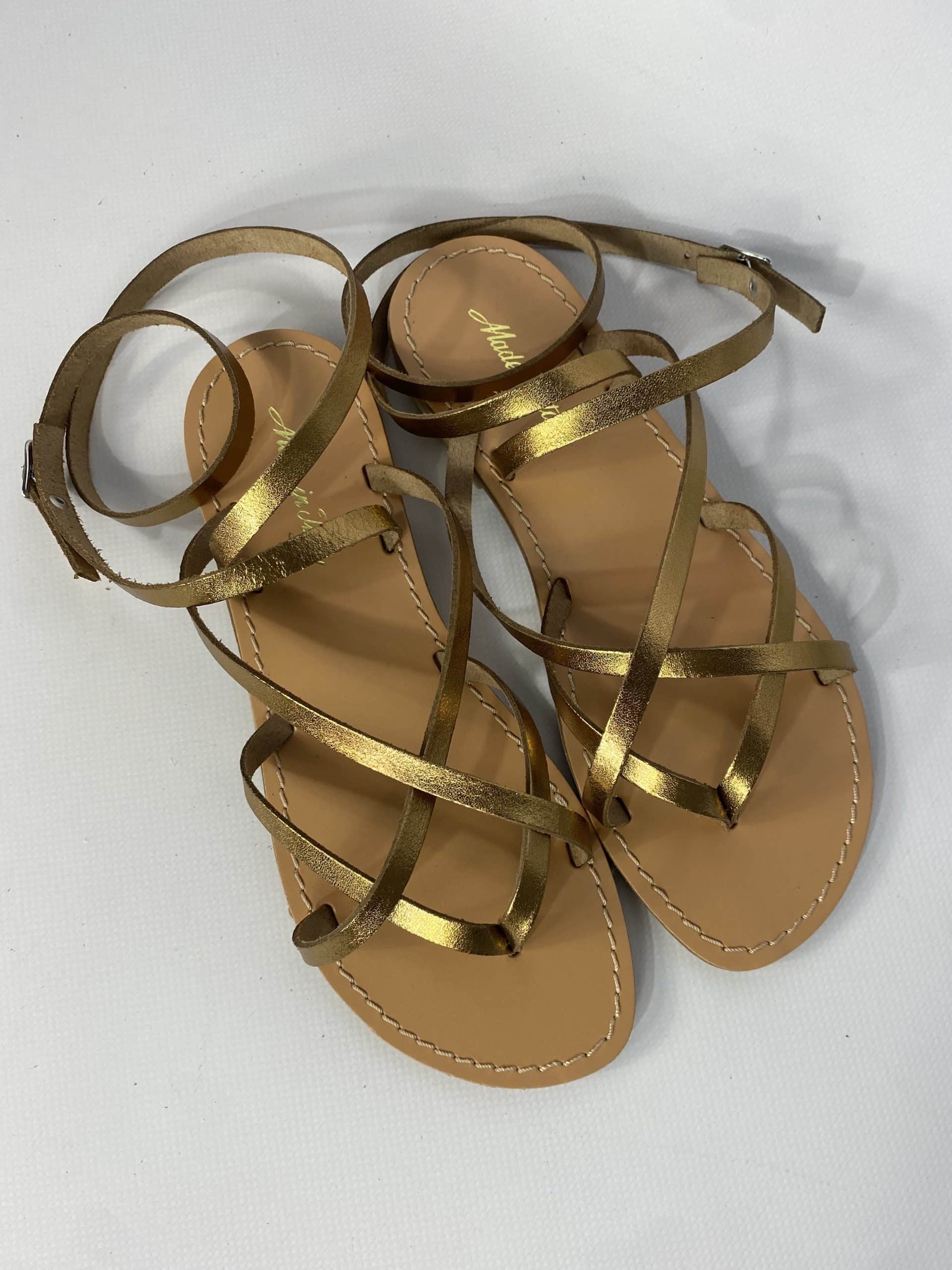 Sandali Vera Pelle Made In Italy - Oro