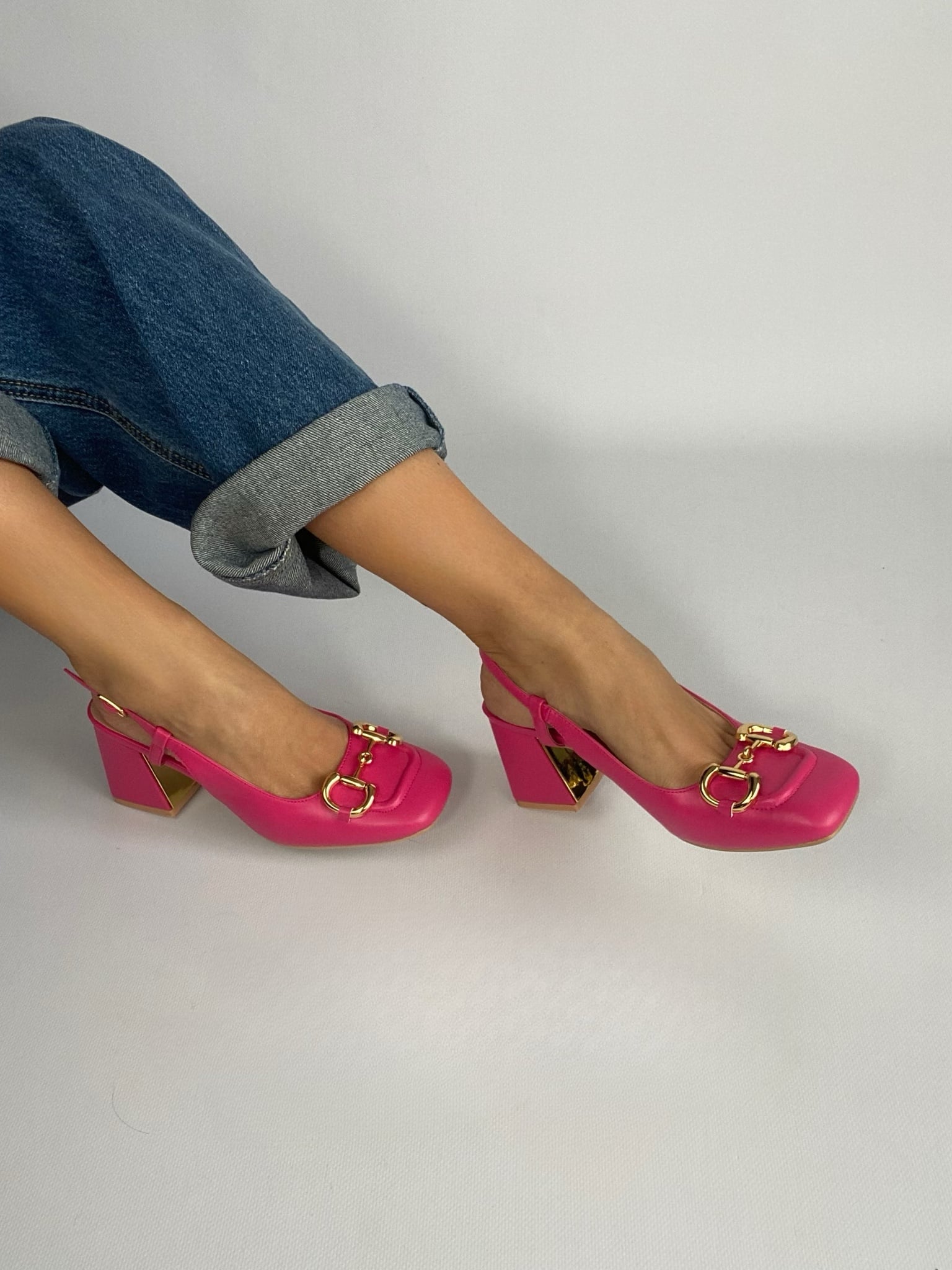 Slingback Morsetto Dorato - Fucsia