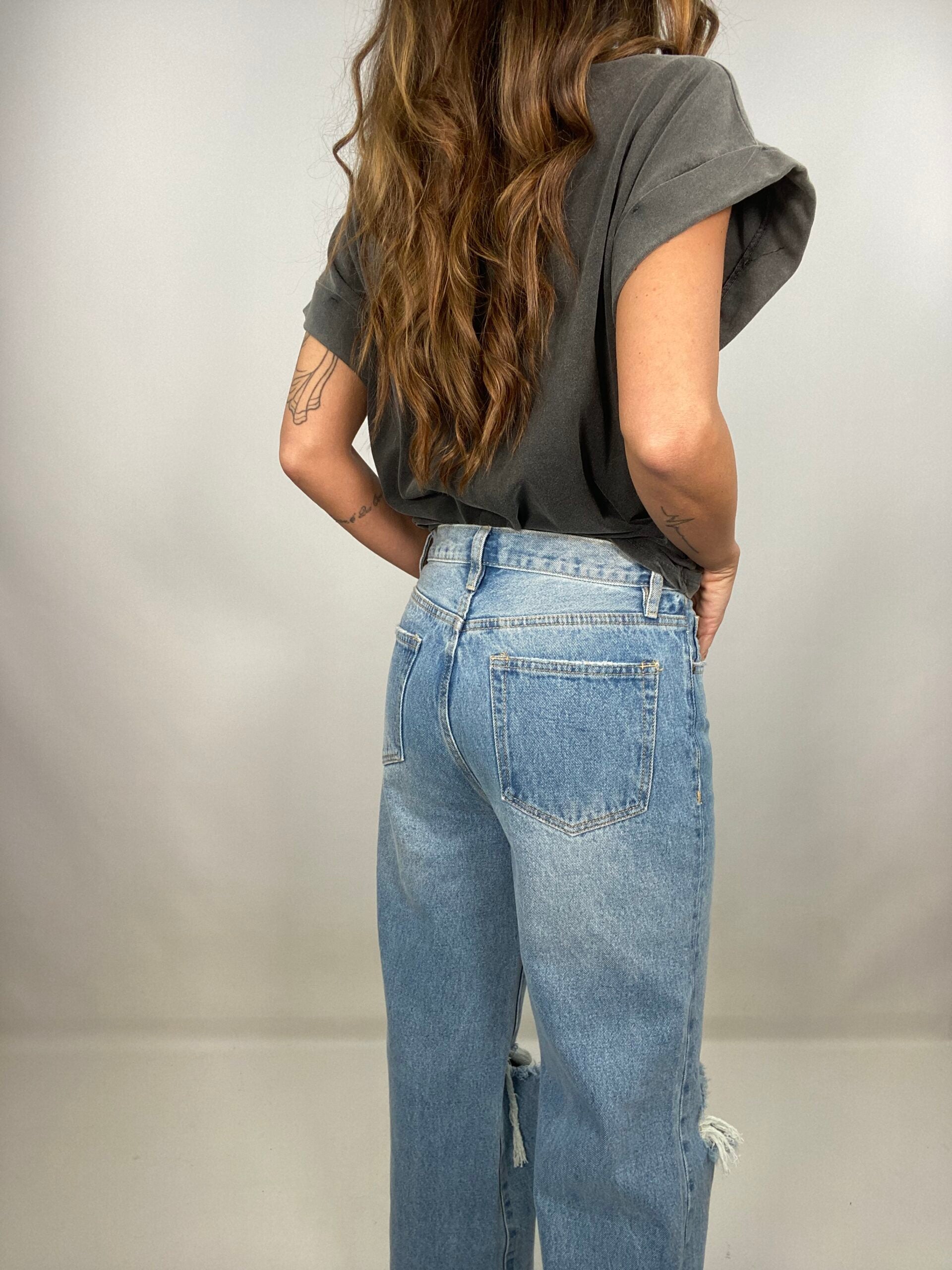 Jeans Wide Fit  3 Strappi - Medium Wash