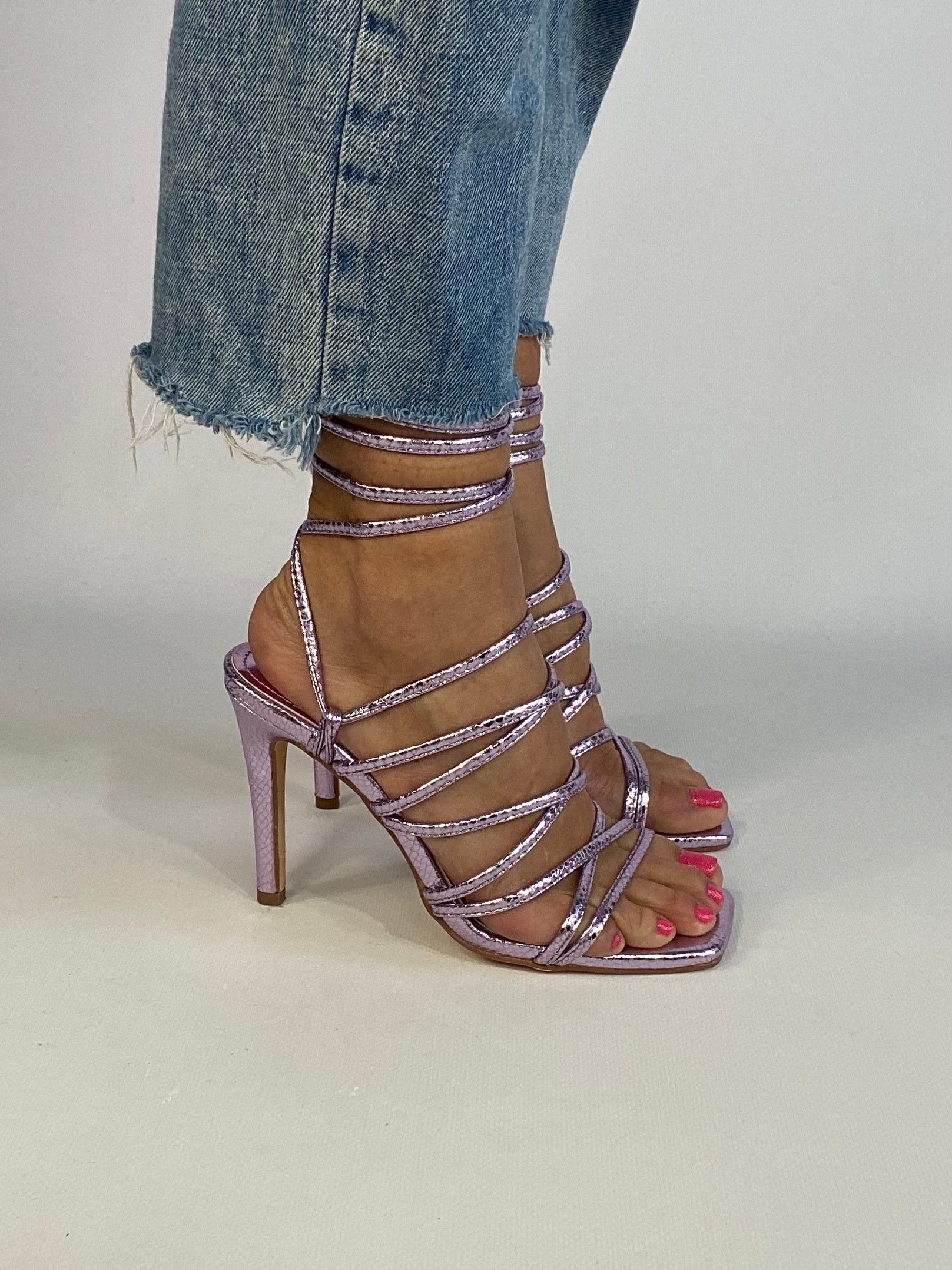 Sandali Snake Alla Schiava  - Argento