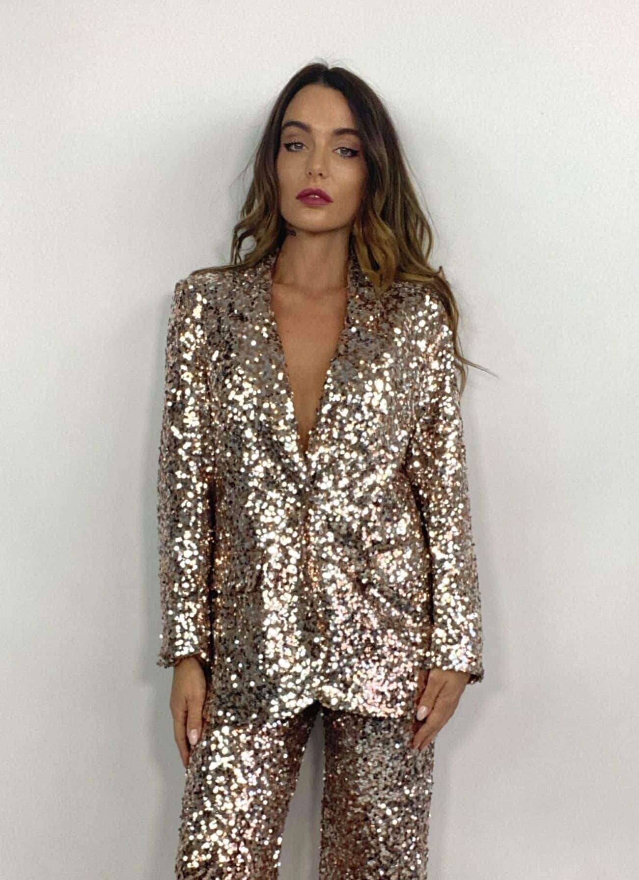 Blazer Paillettes - Bronzo