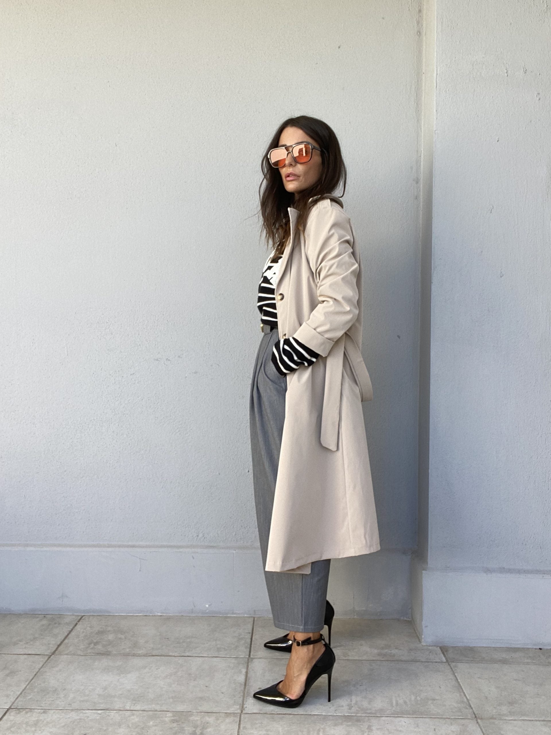 Trench con Bottoni - Panna
