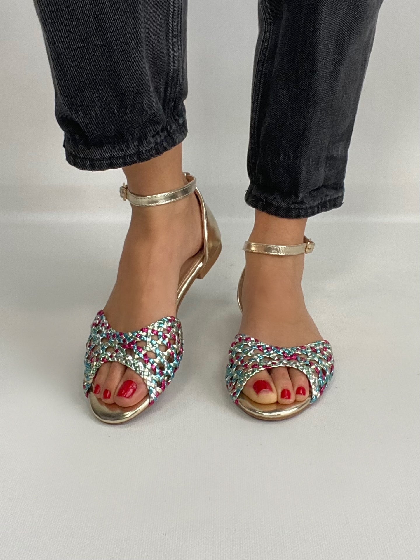 New Sandali Flat Rafia - Multicolor.