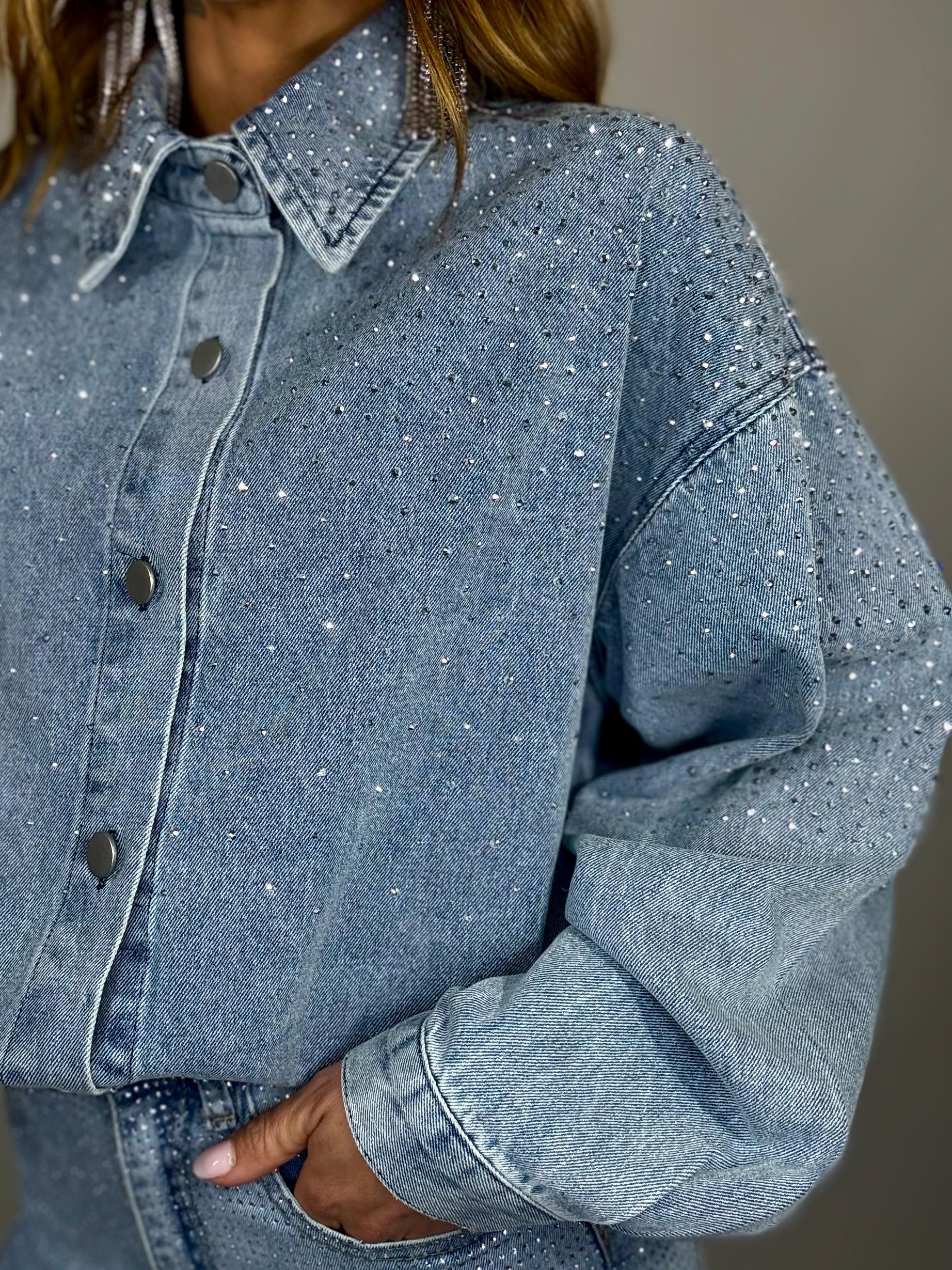 Camicia Jeans Strass - Denim chiaro