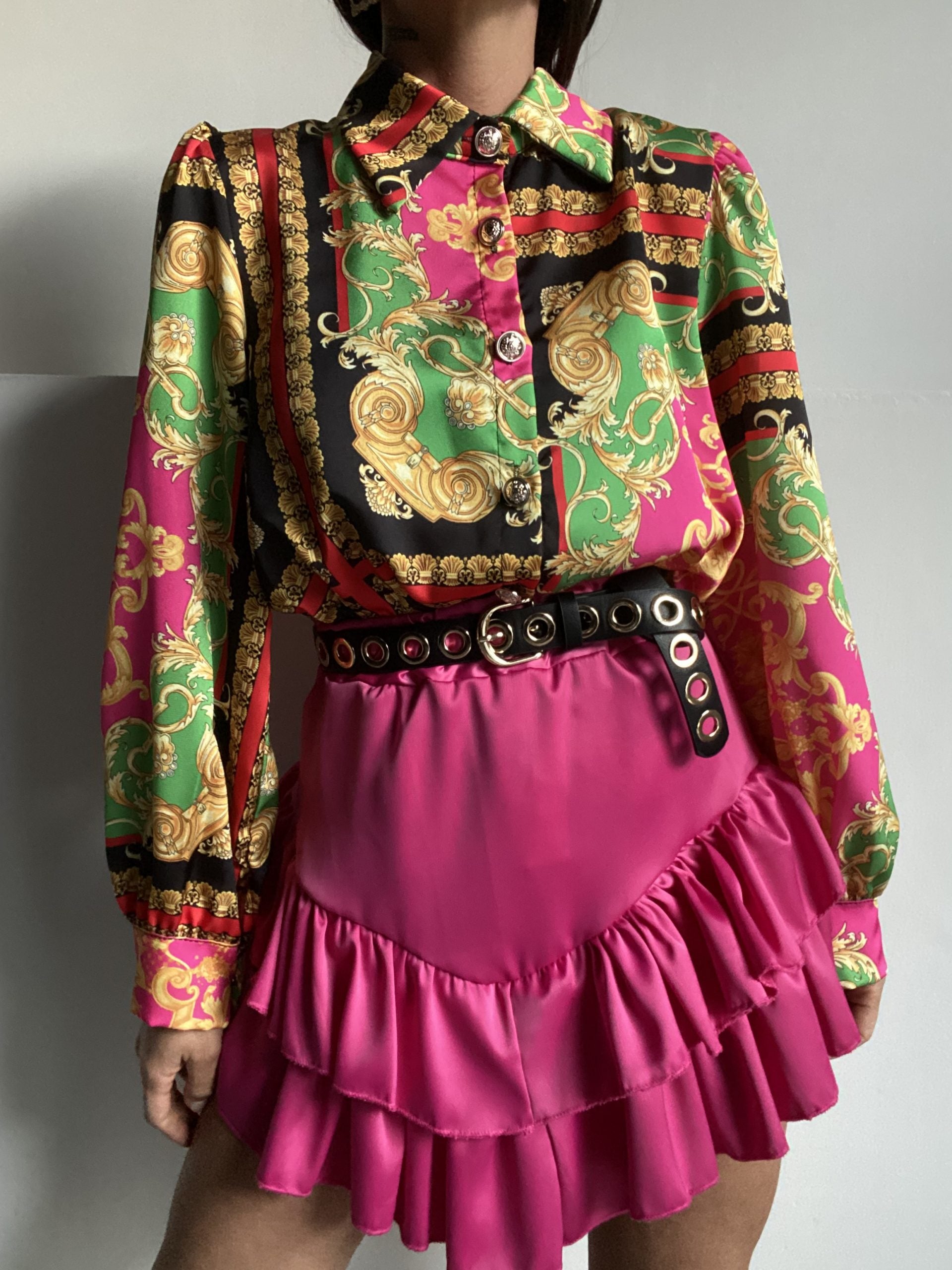 Mini Gonna Balze - Fucsia