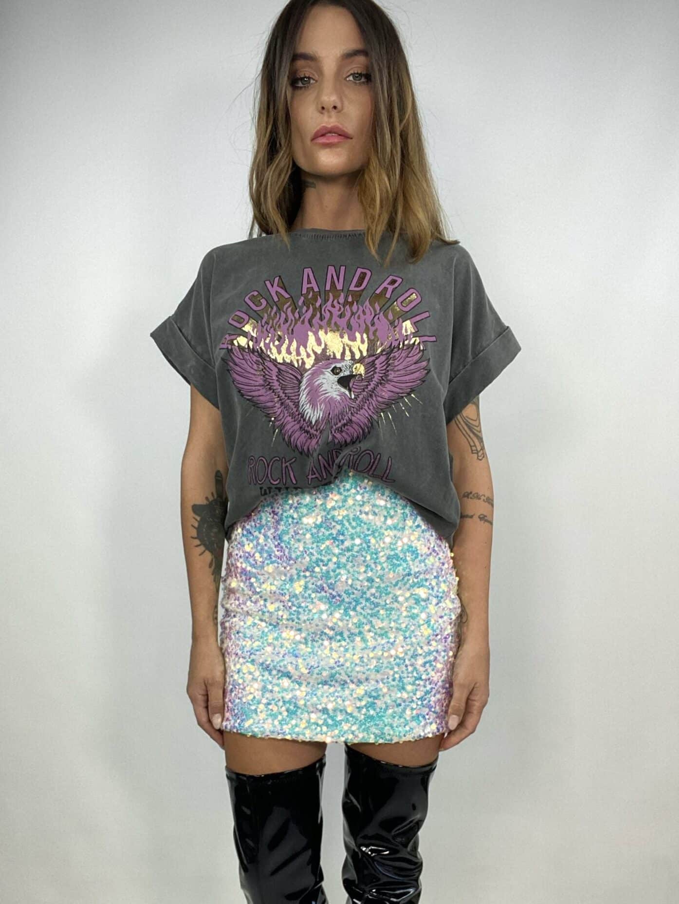 Mini Gonna Paillettes - Viola