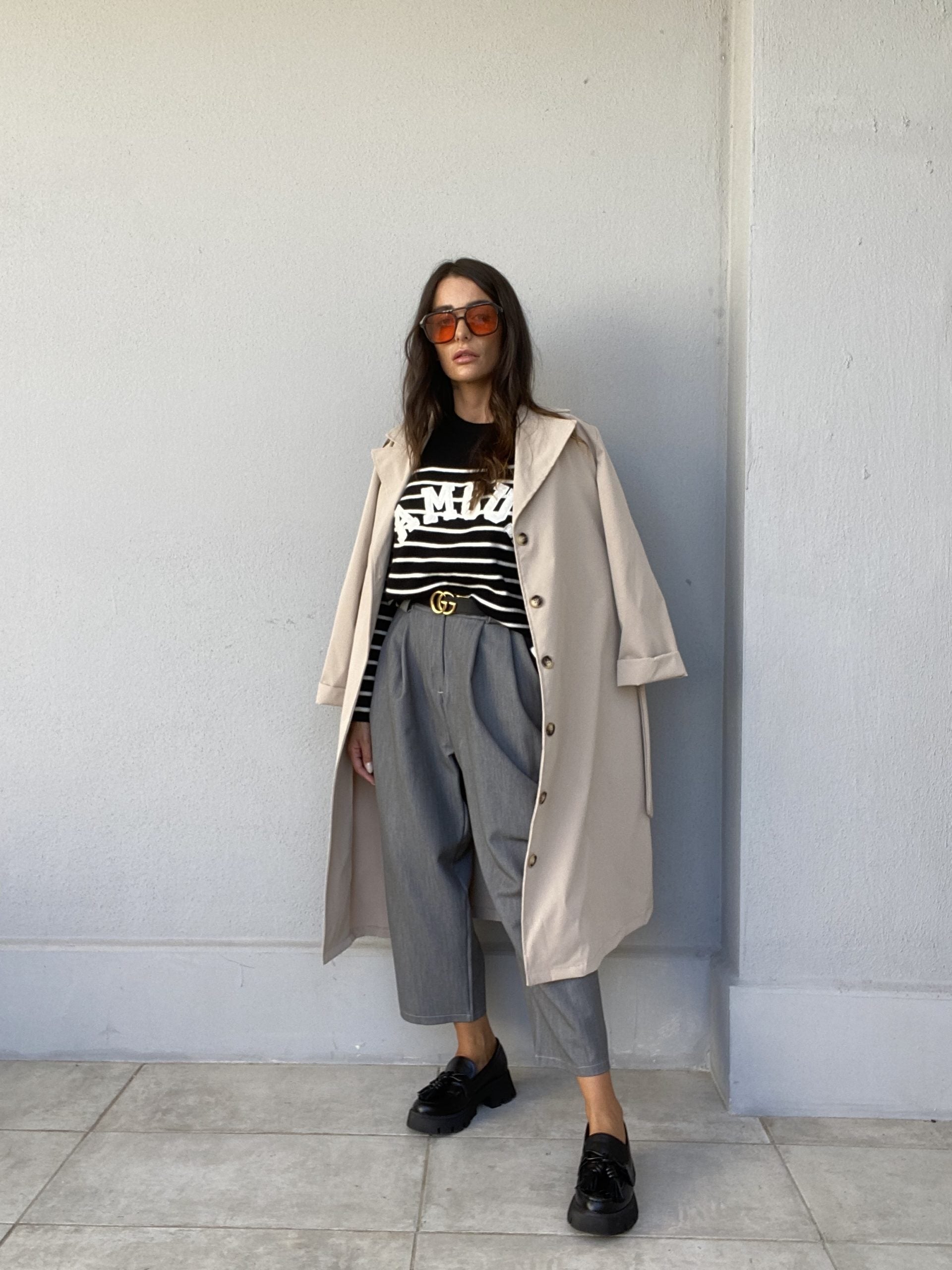 Trench con Bottoni - Panna