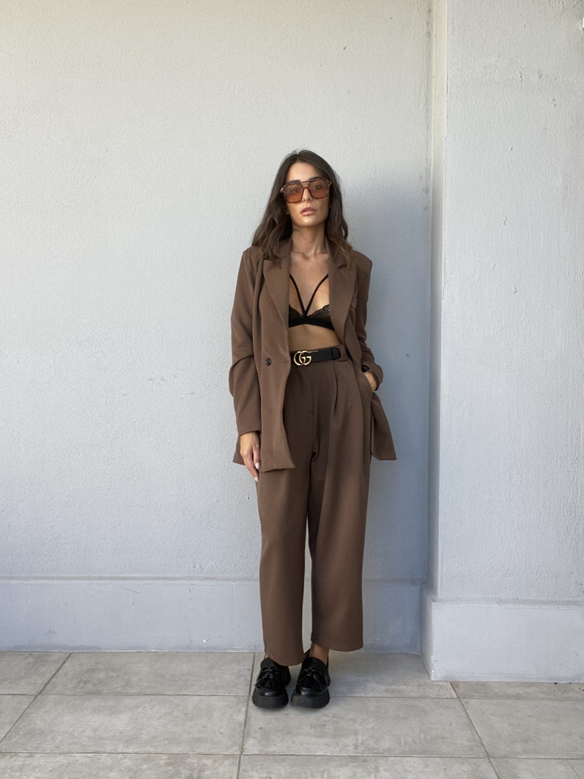 Blazer Completo Doppio Petto - Marrone
