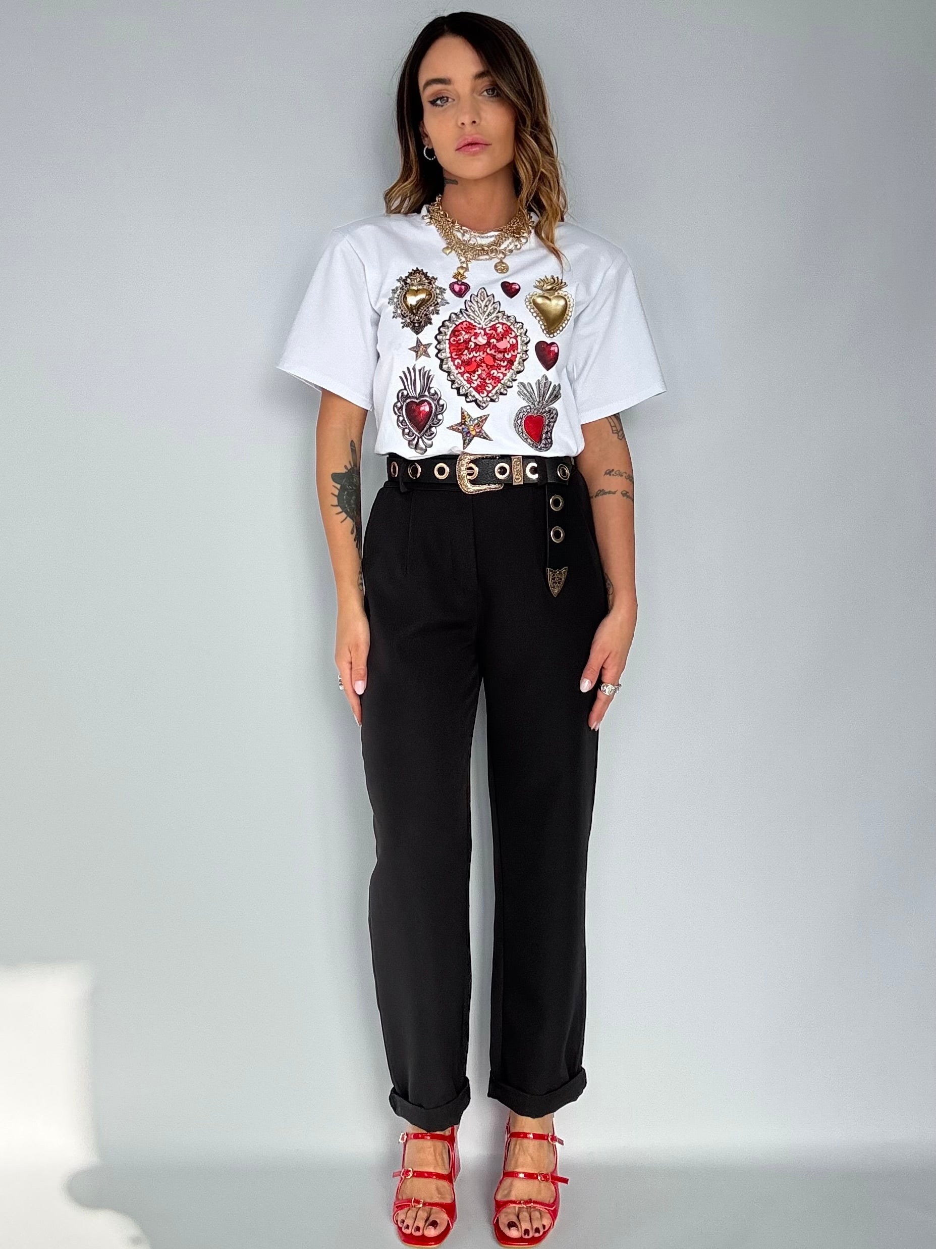 Completo Gilet Over e Pantaloni Pinces - Nero