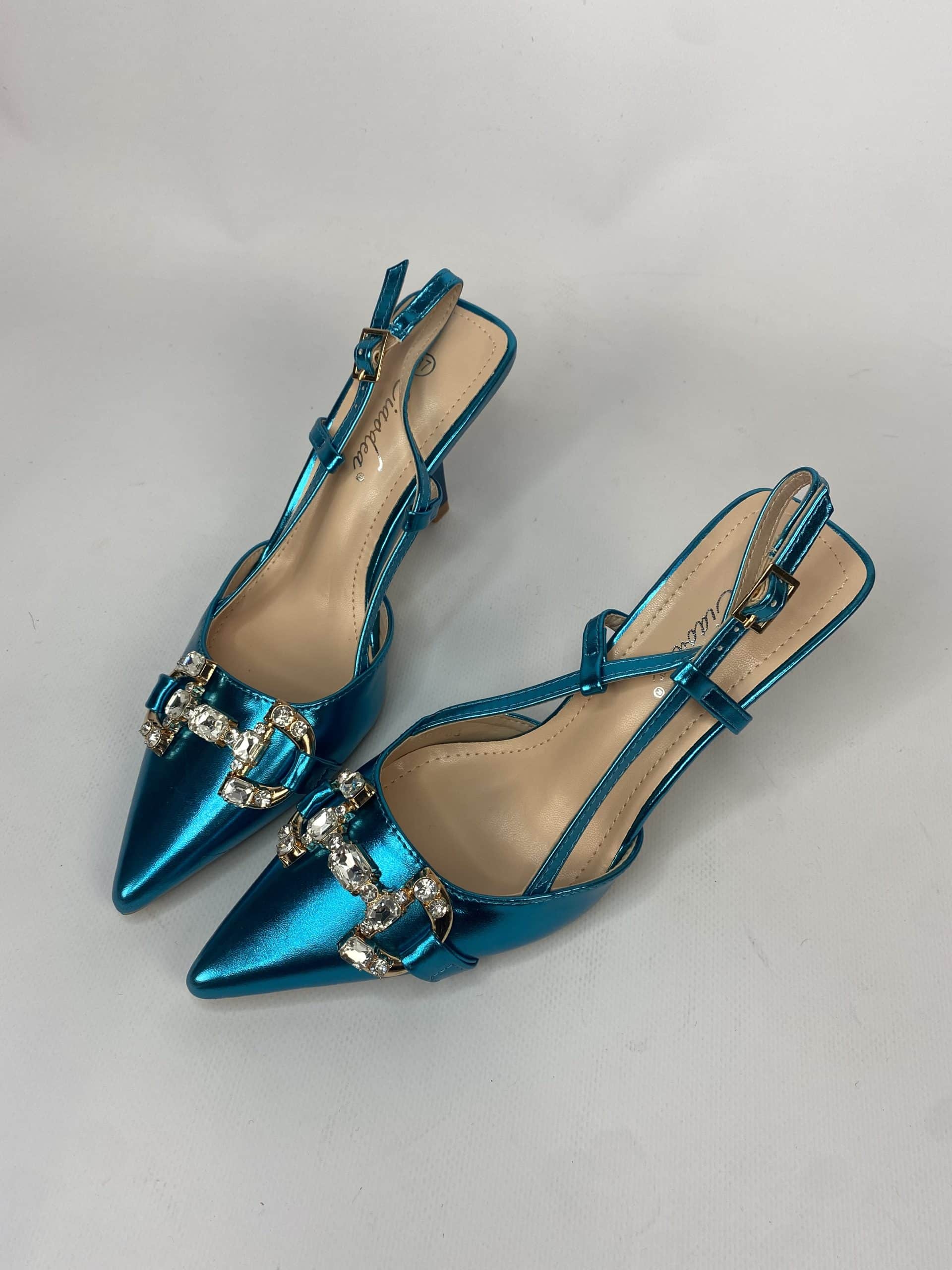 Slingback Morsetto Gioiello - Azzurro