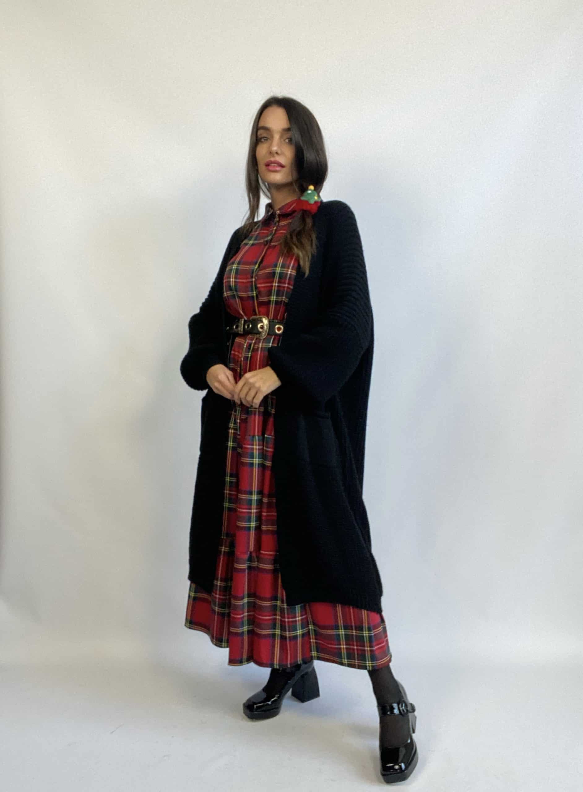 Maxi Dress Tartan - Rosso