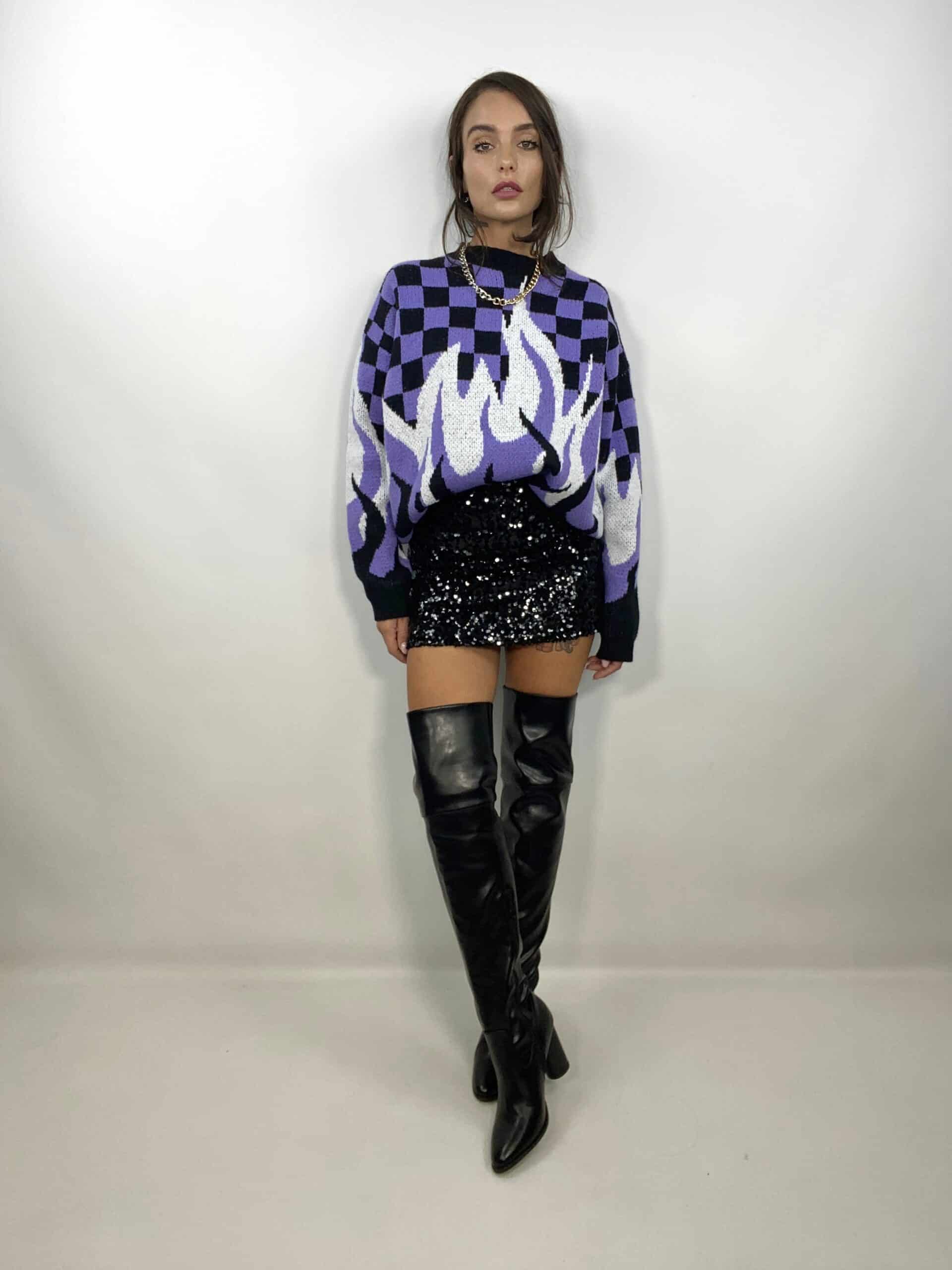 Mini Gonna Paillettes - Viola