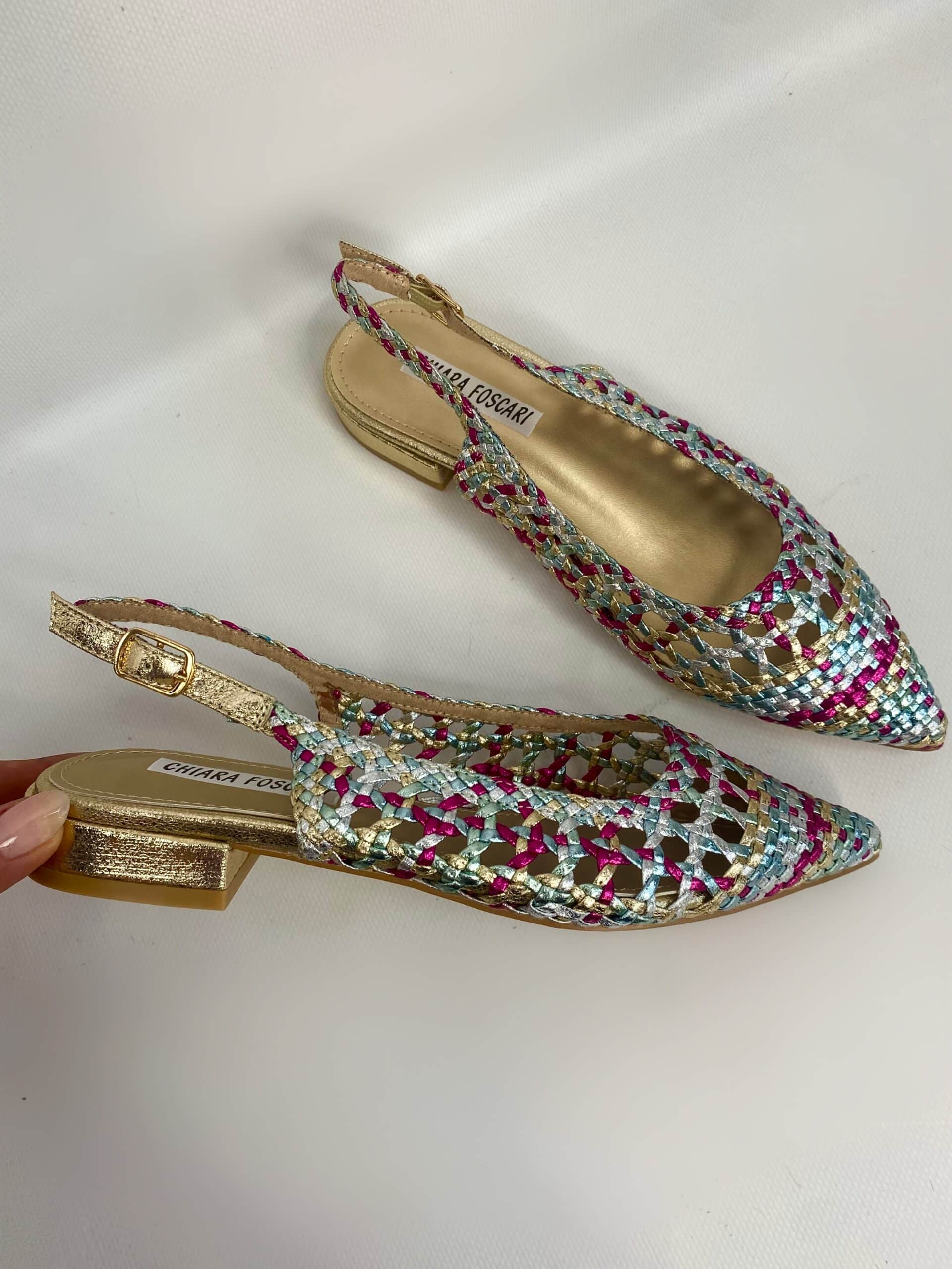 Slingback Flat Rafia - Multicolor