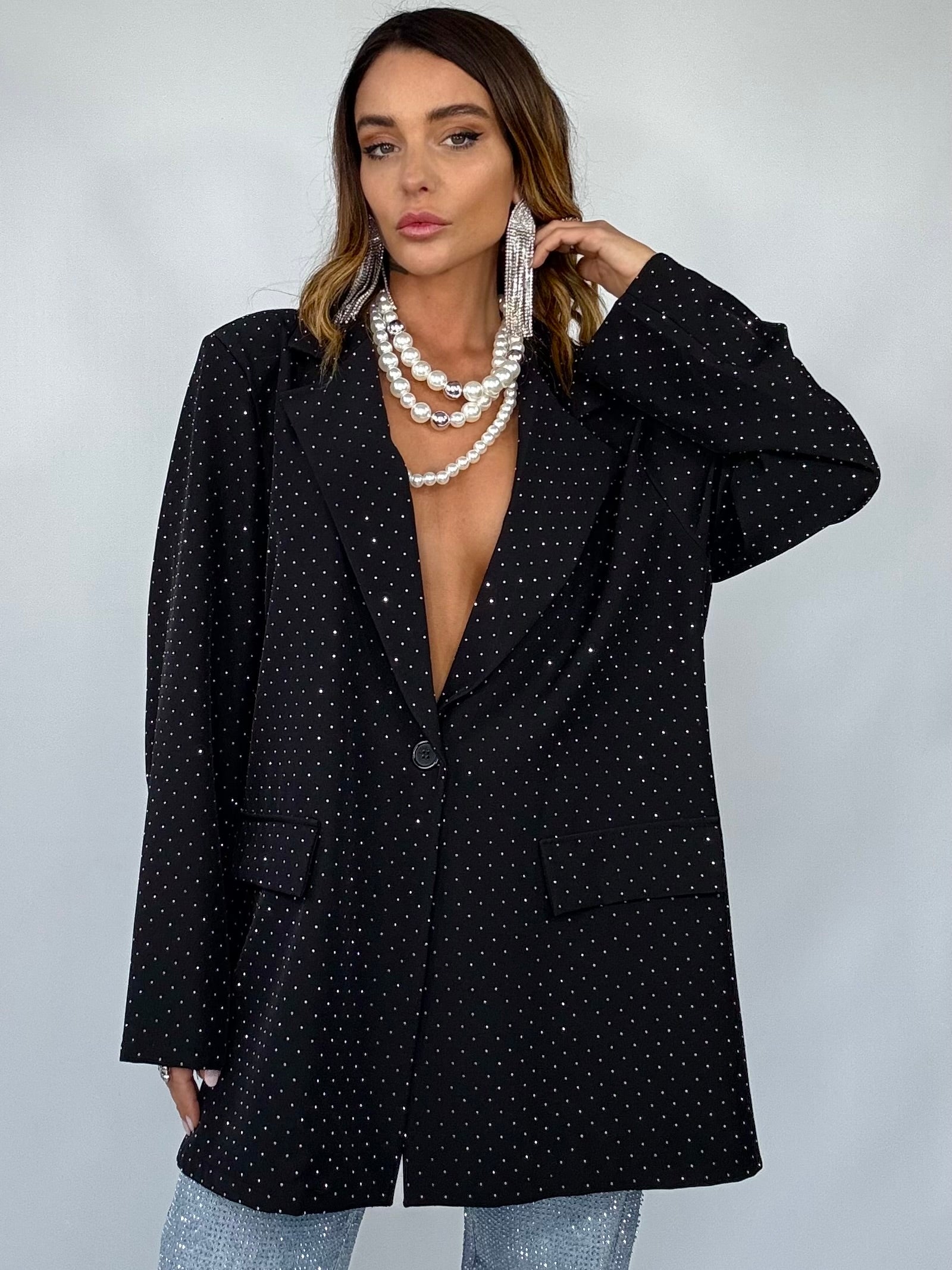 Blazer Super Over Strass - Nero.