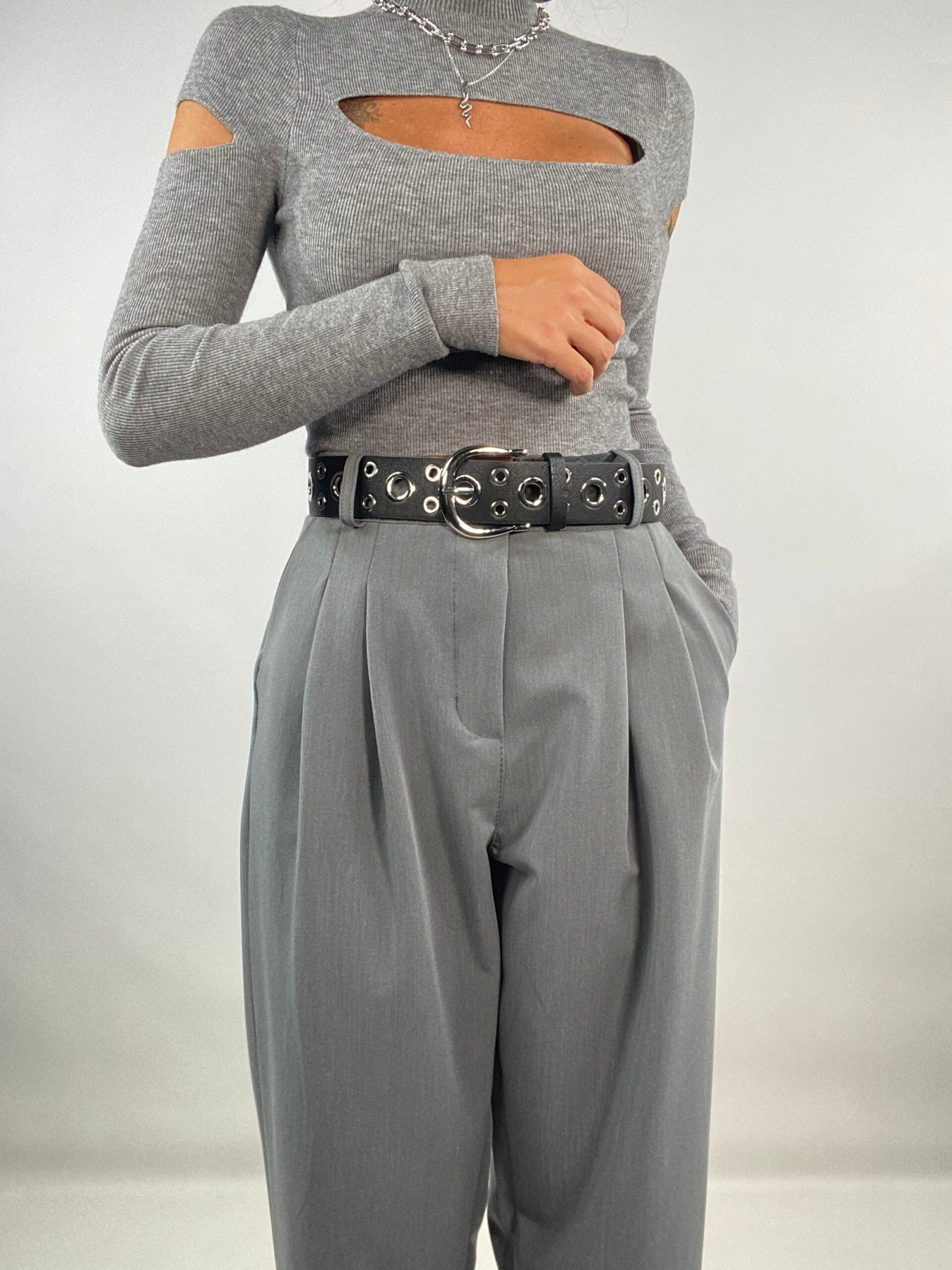 Pantaloni Doppia Pinces - Grigio Scuro