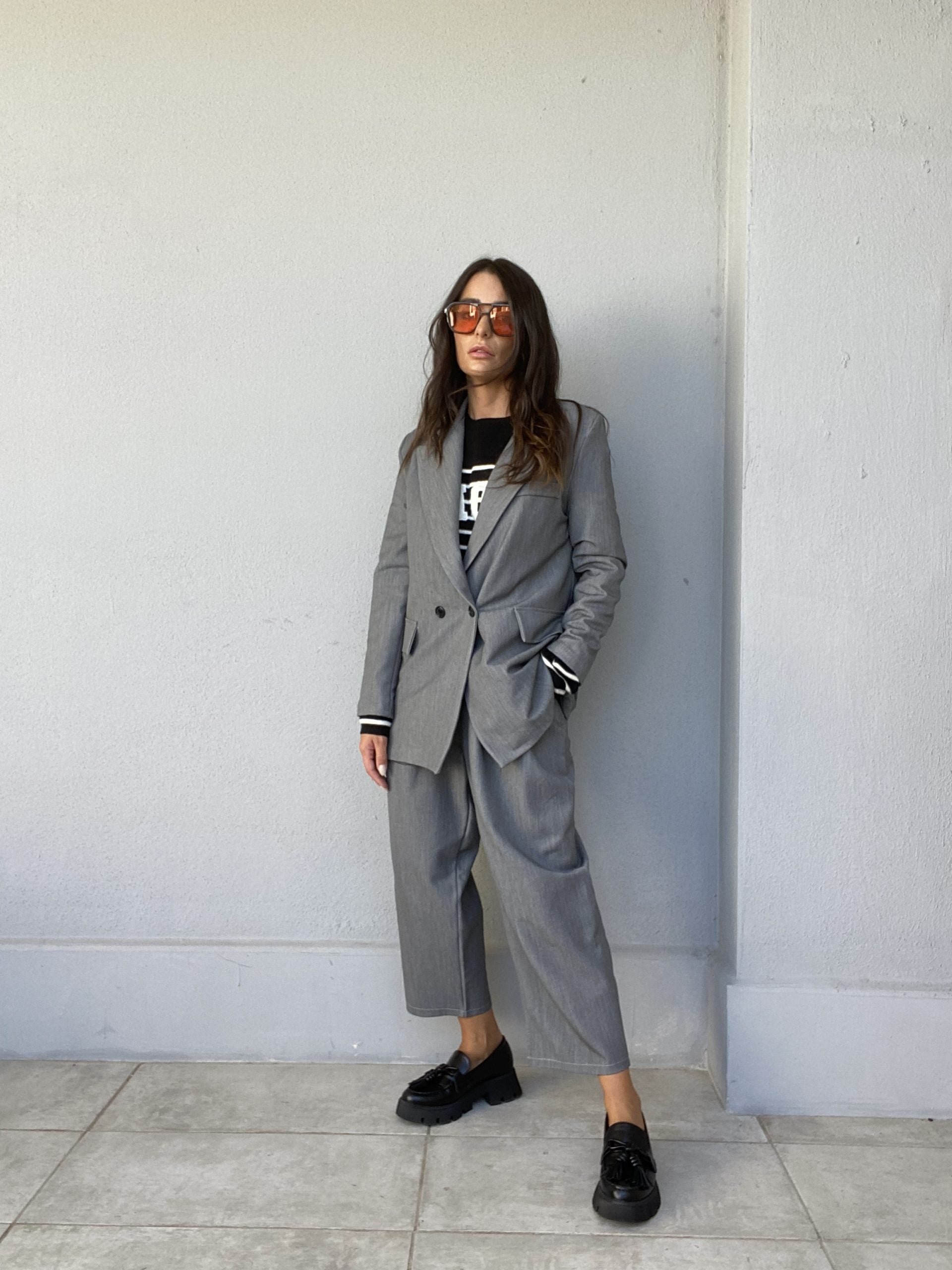 Pantaloni Completo Pinces - Grigio Scuro