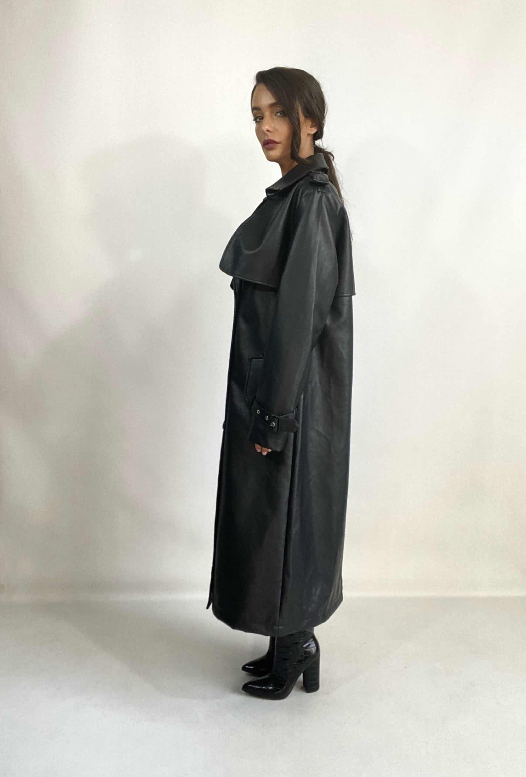 Trench Oversize Ecopelle  - Nero