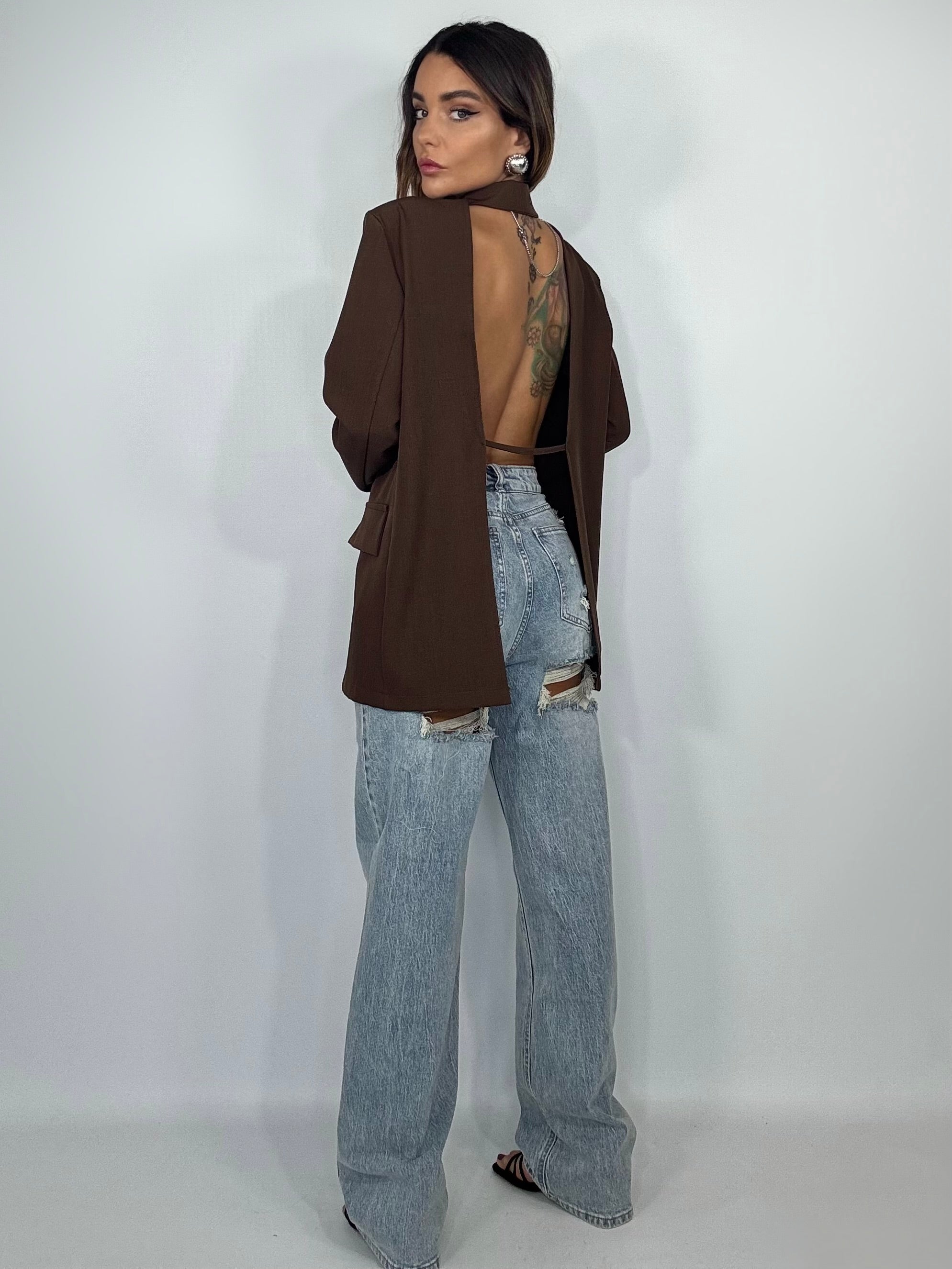 Blazer Schiena Nuda - Marrone