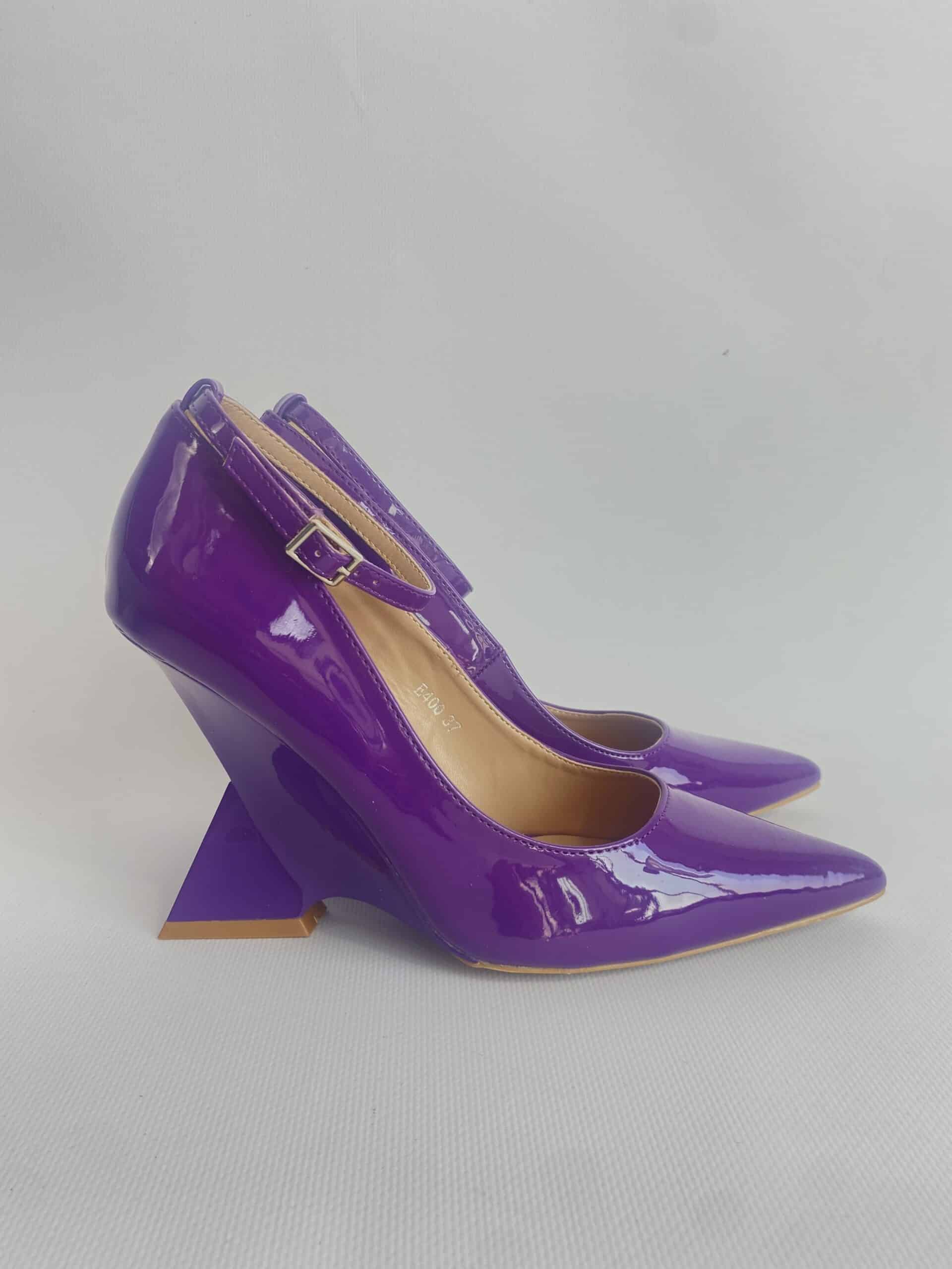 Decollete Tacco Scultoreo  - Vernice Viola