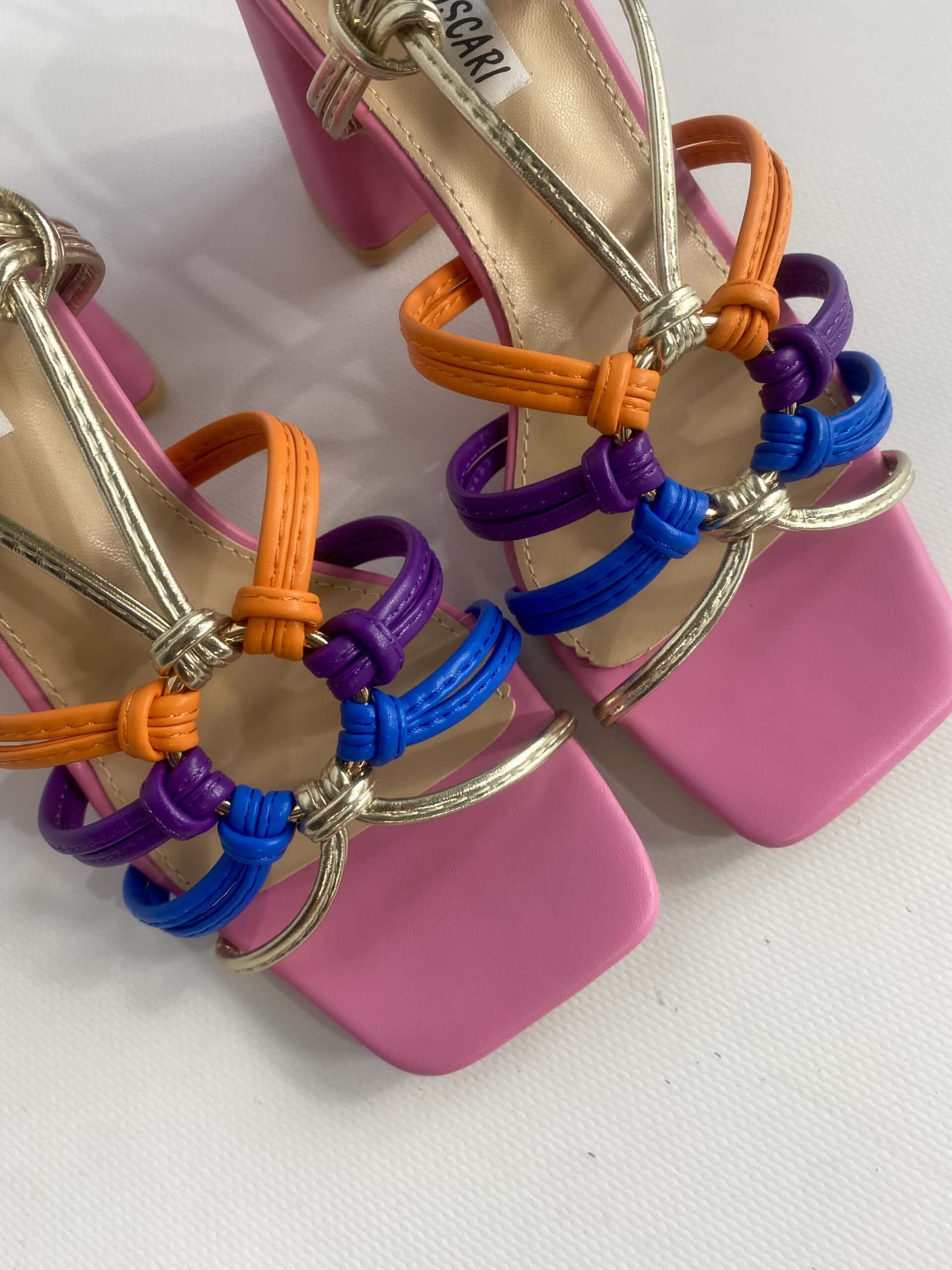 Sandali Michelle Comfort Heels - Multicolor / Fucsia