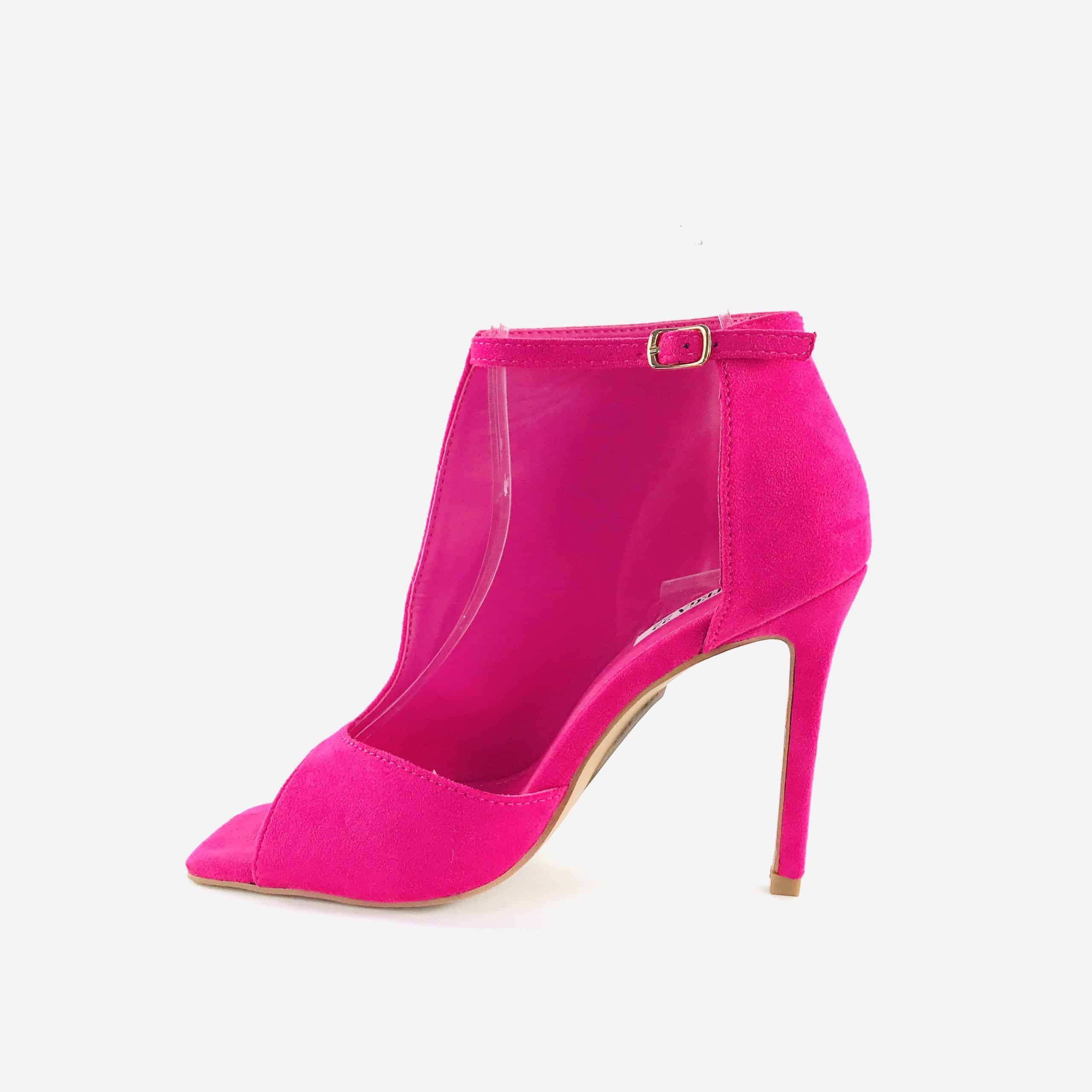 Tronchetto cut out spuntato - Simil Camoscio Fucsia