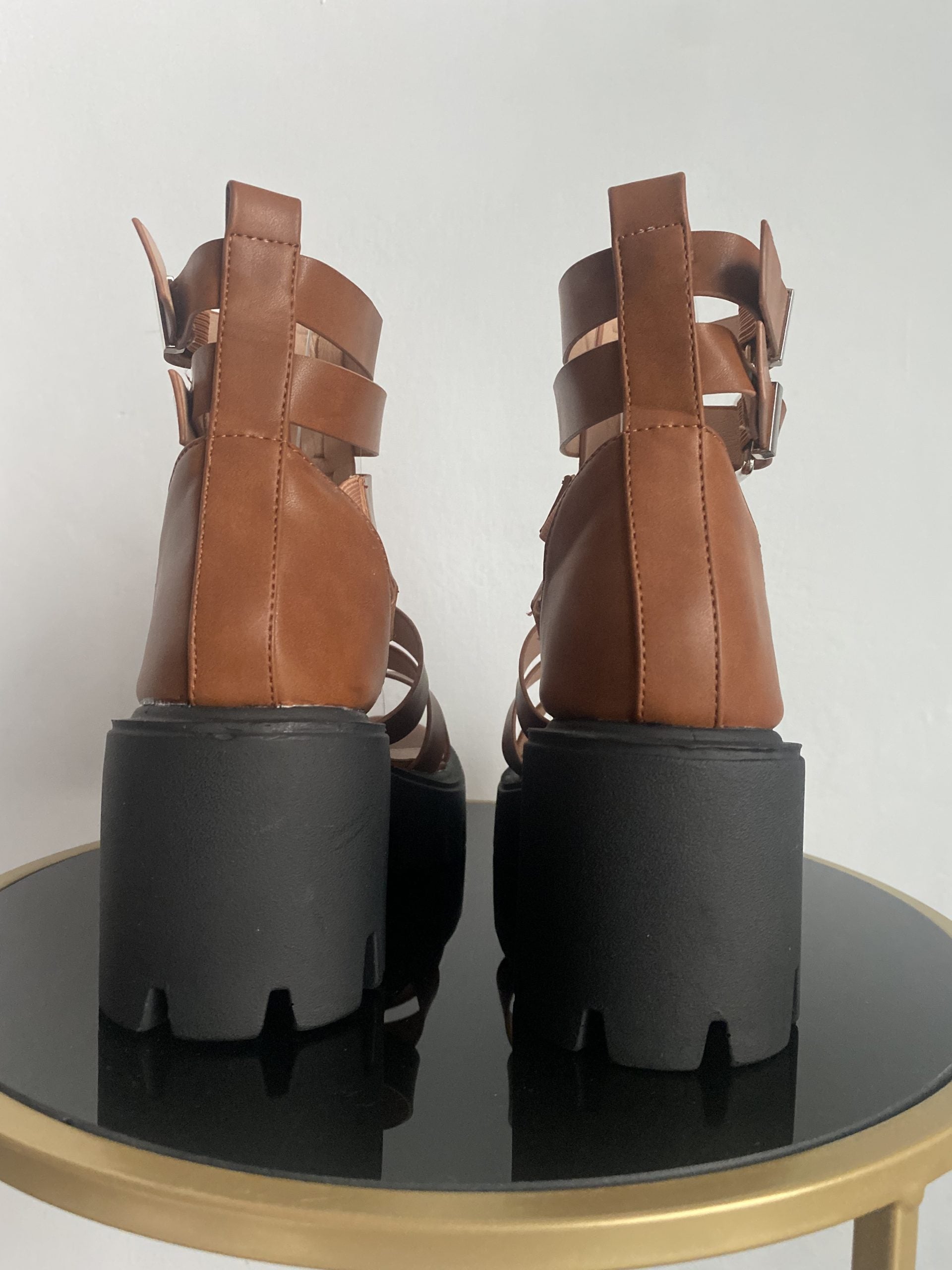 Sandali Gladiatore Platform High - Cuoio