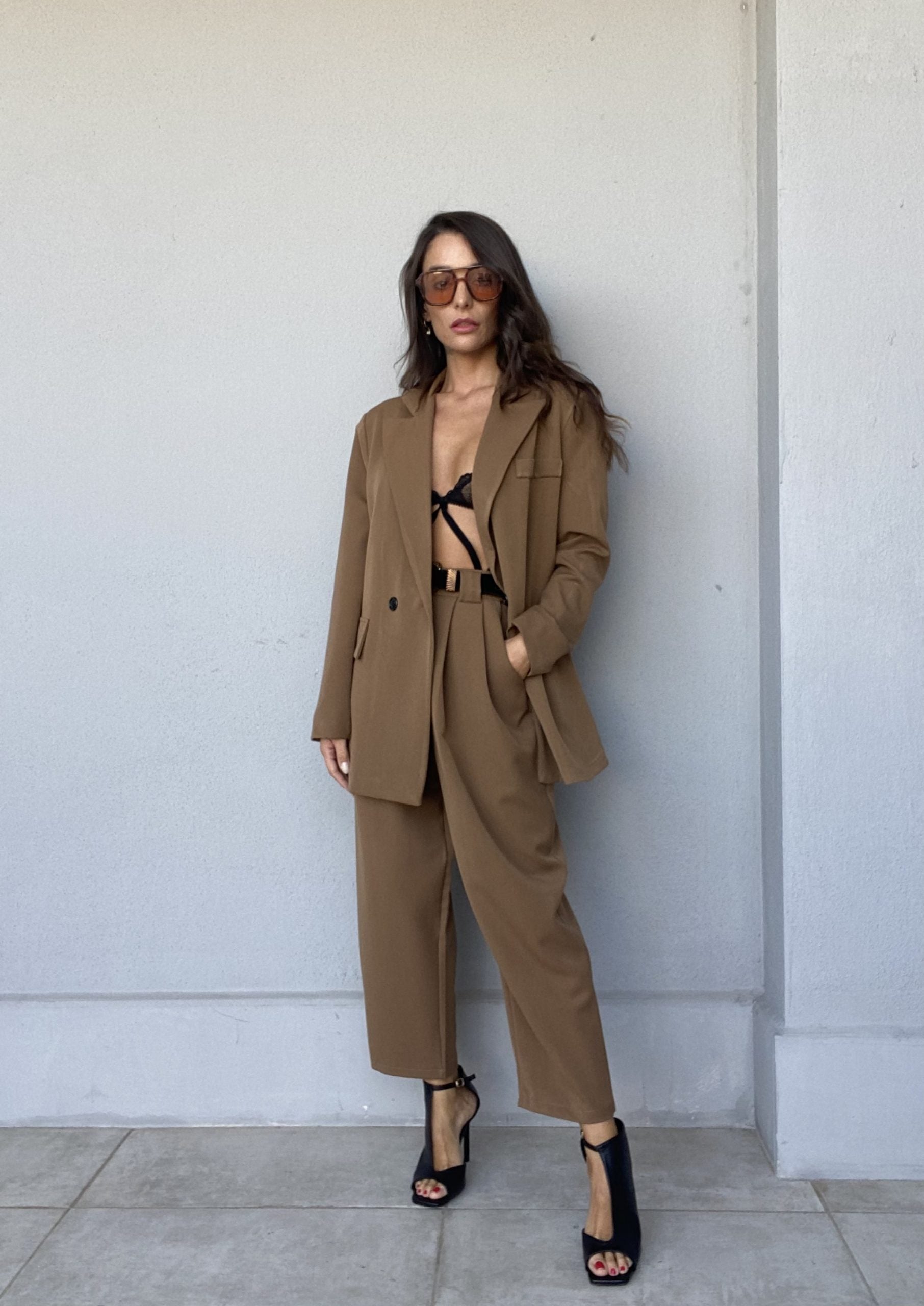 Blazer Completo Doppio Petto - Marrone