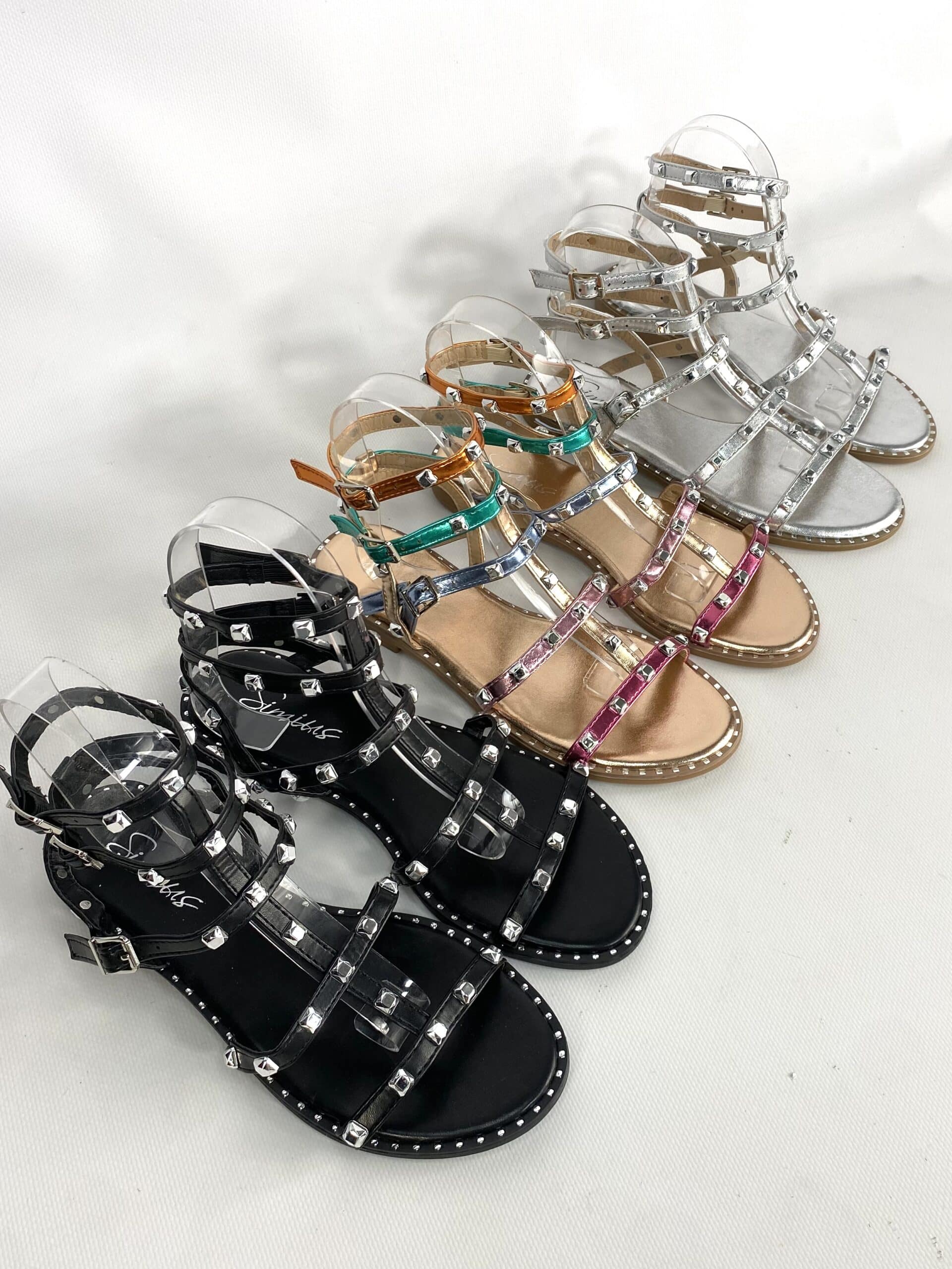 Sandali Studs Flat con Borchie - Bianco
