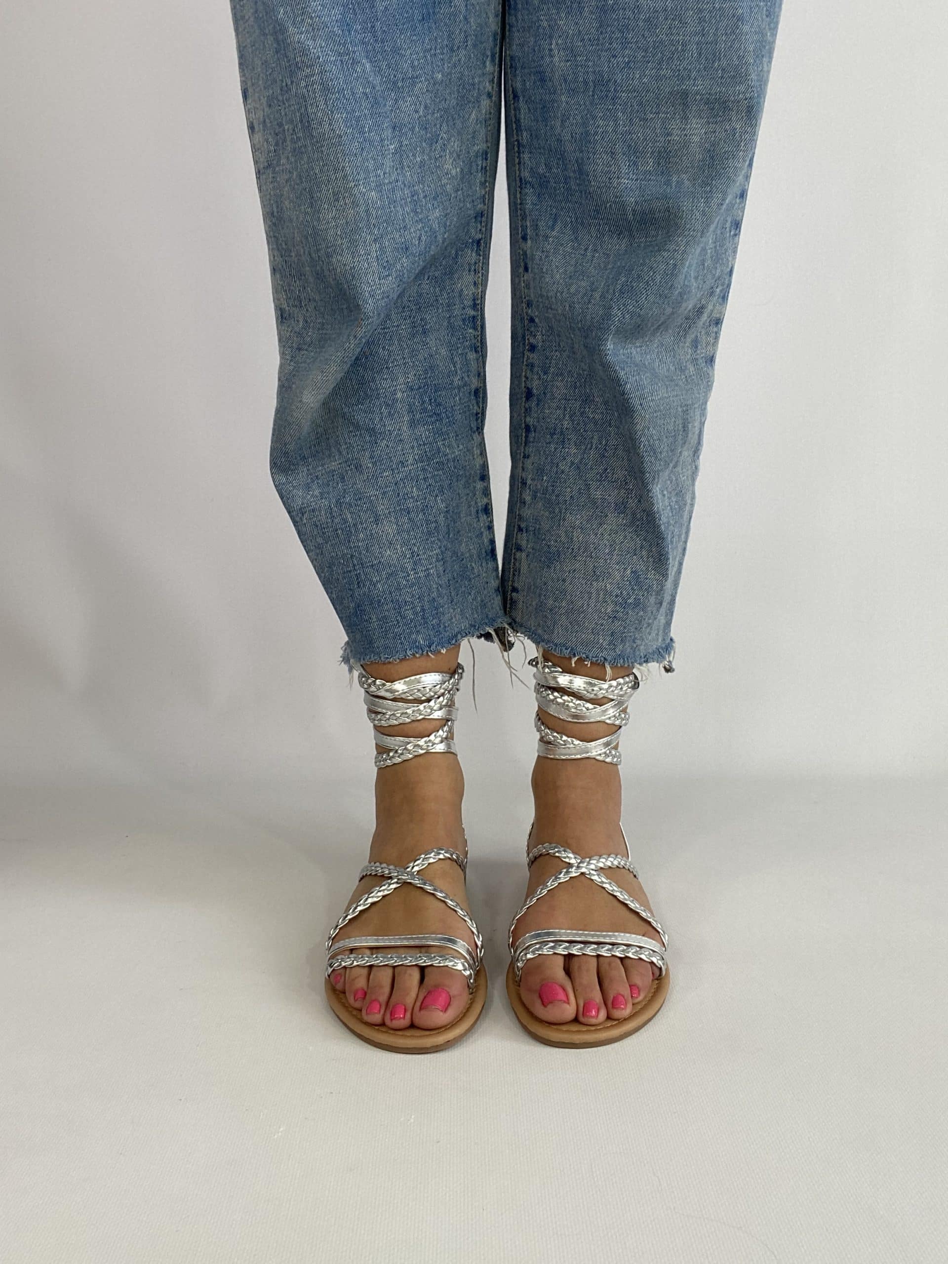 Sandali Flat Alla Schiava  - Argento