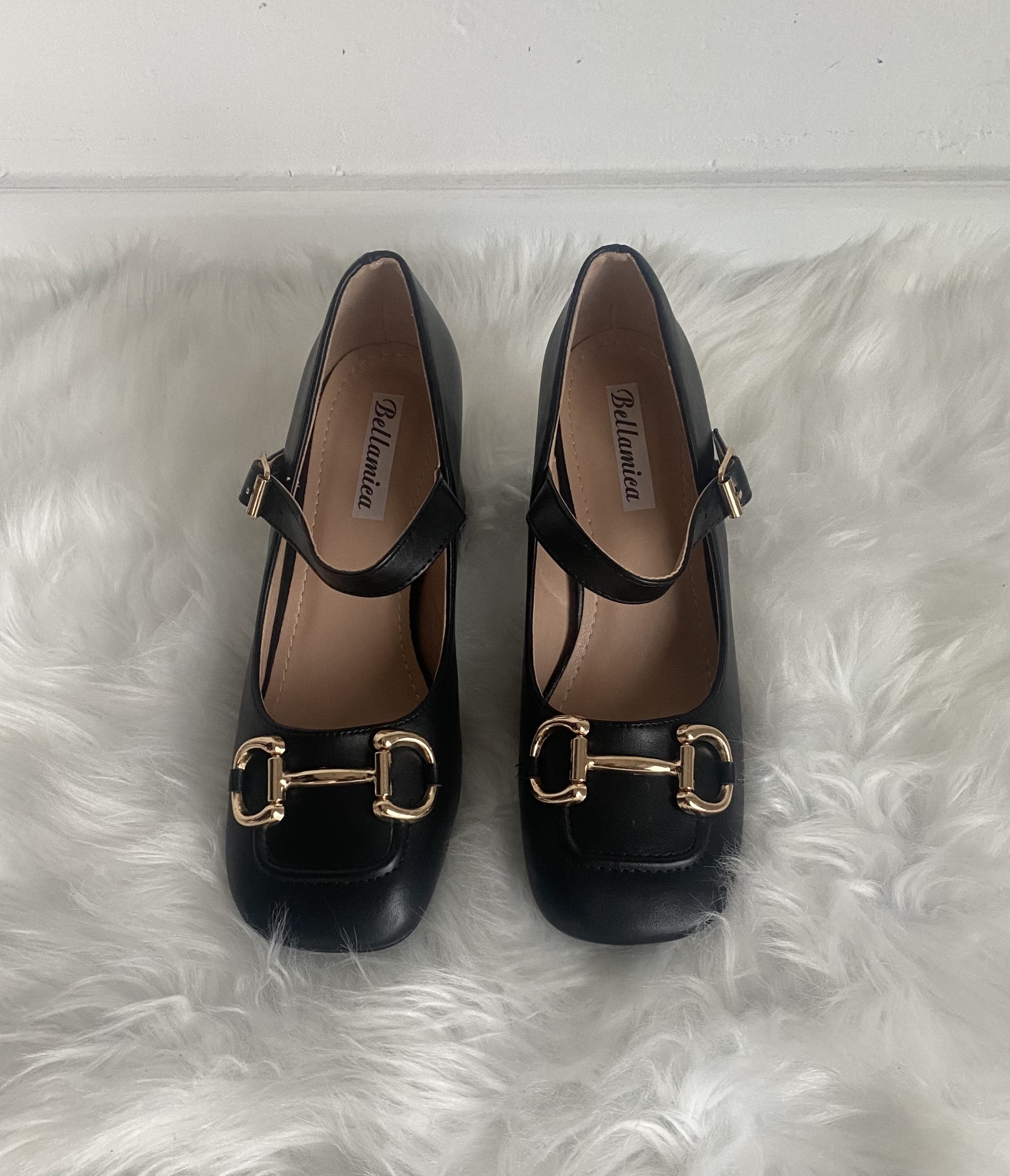 Mary Jane Morsetto Dorato - Nero Opaco