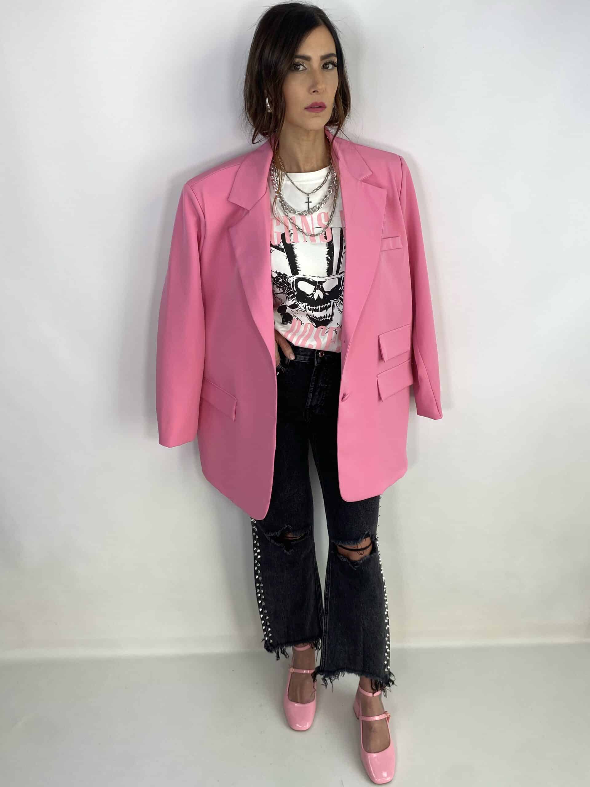 Jeans Straight con Borchie e Strappi  - Nero Slavato
