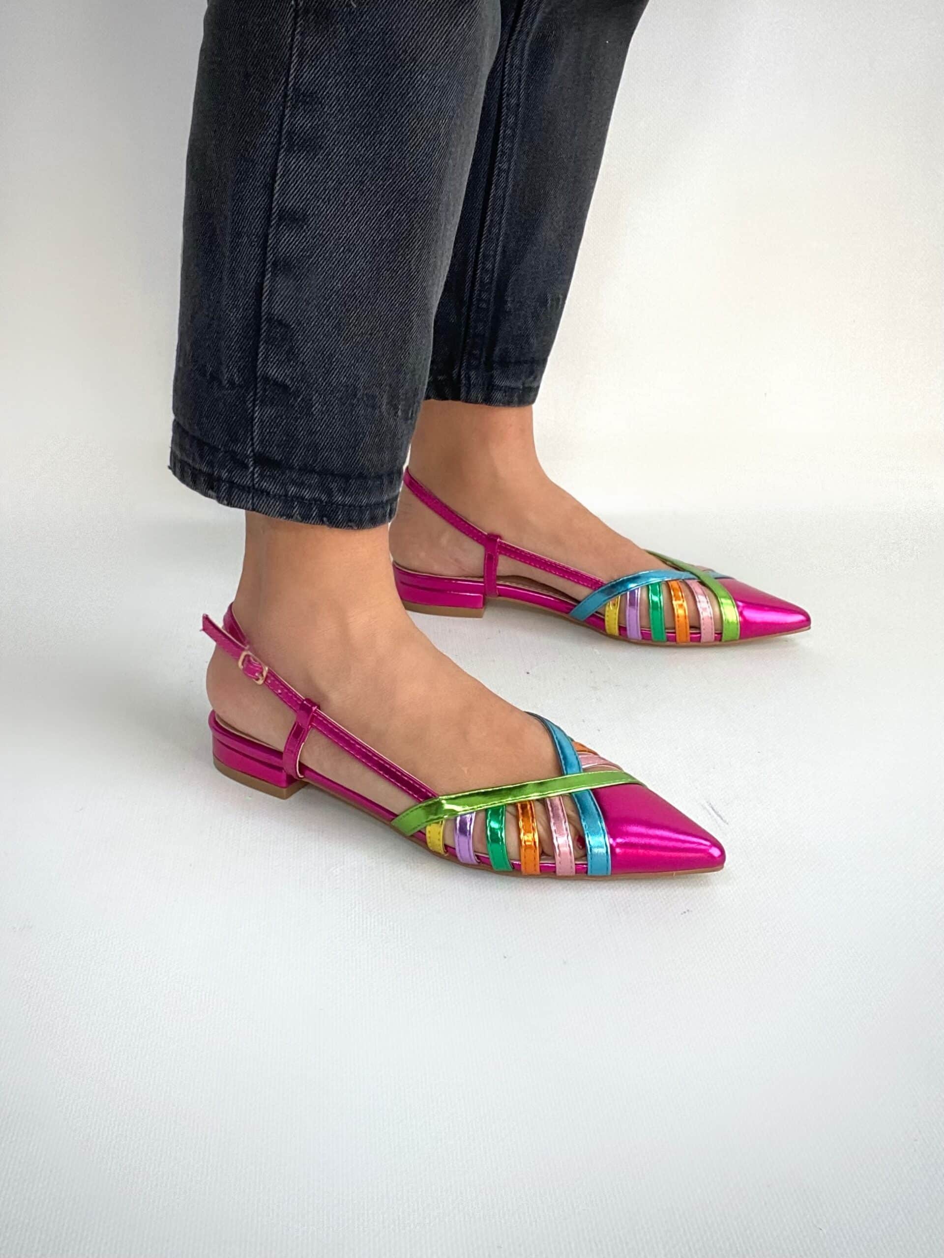 Slingback Silla Flat 2.0 - Multicolor - Fucsia
