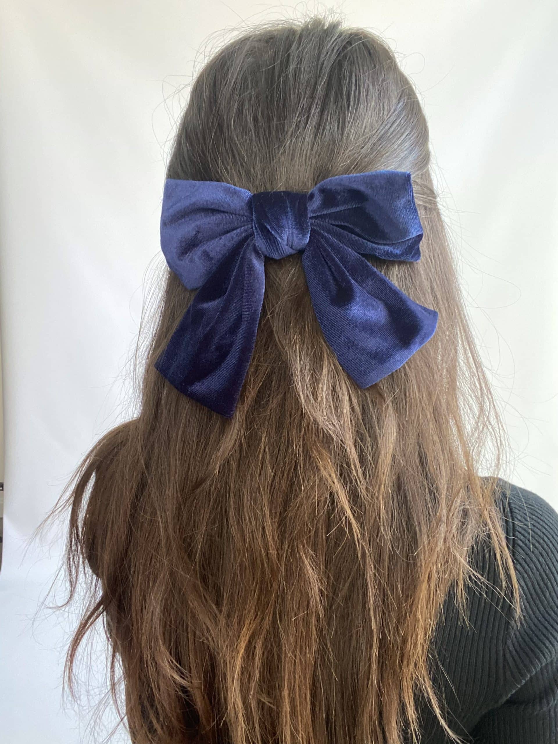 Fermaglio Fiocco in Velluto - Blu