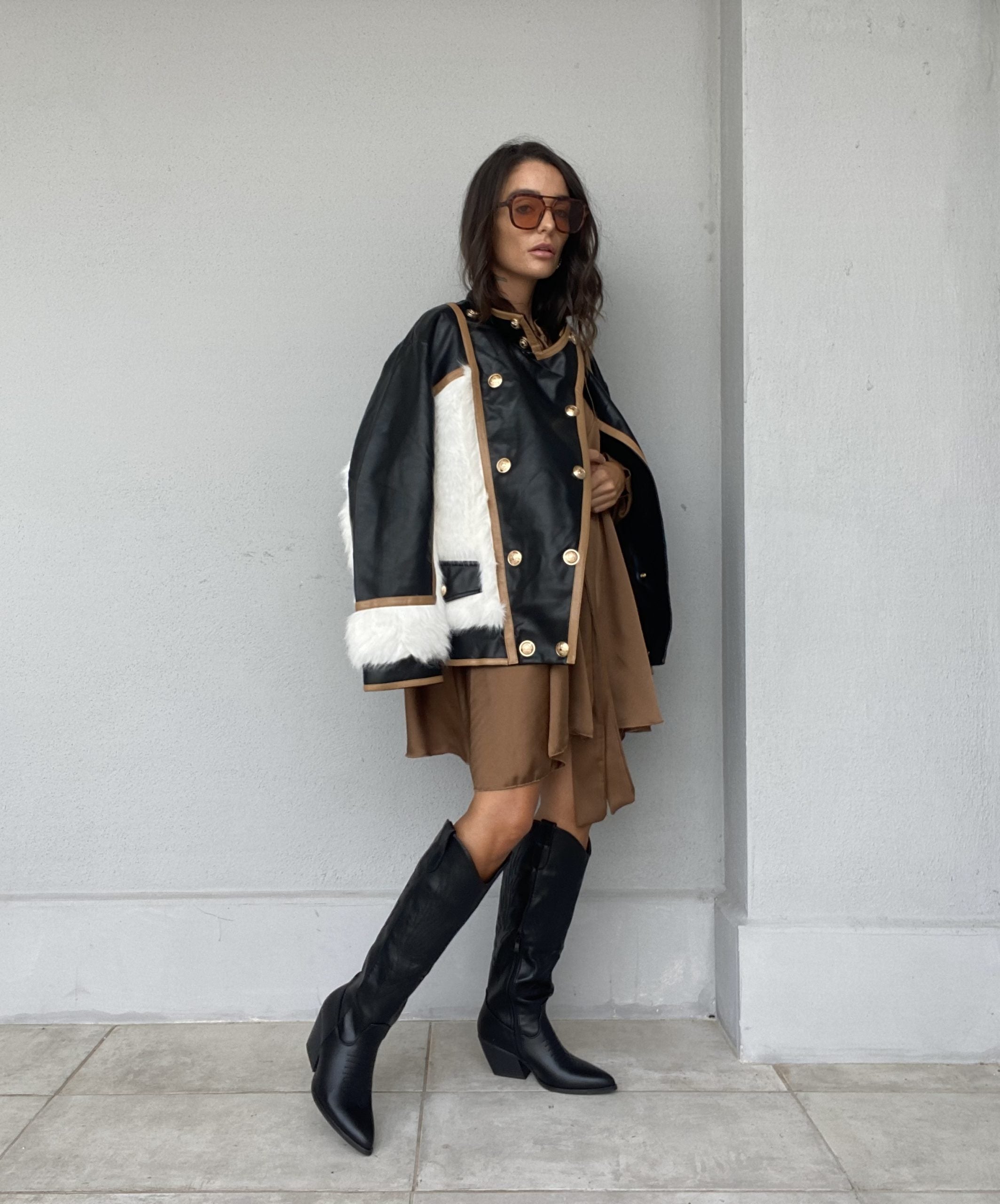 Vestito Chemisier Fiocco - Cammello