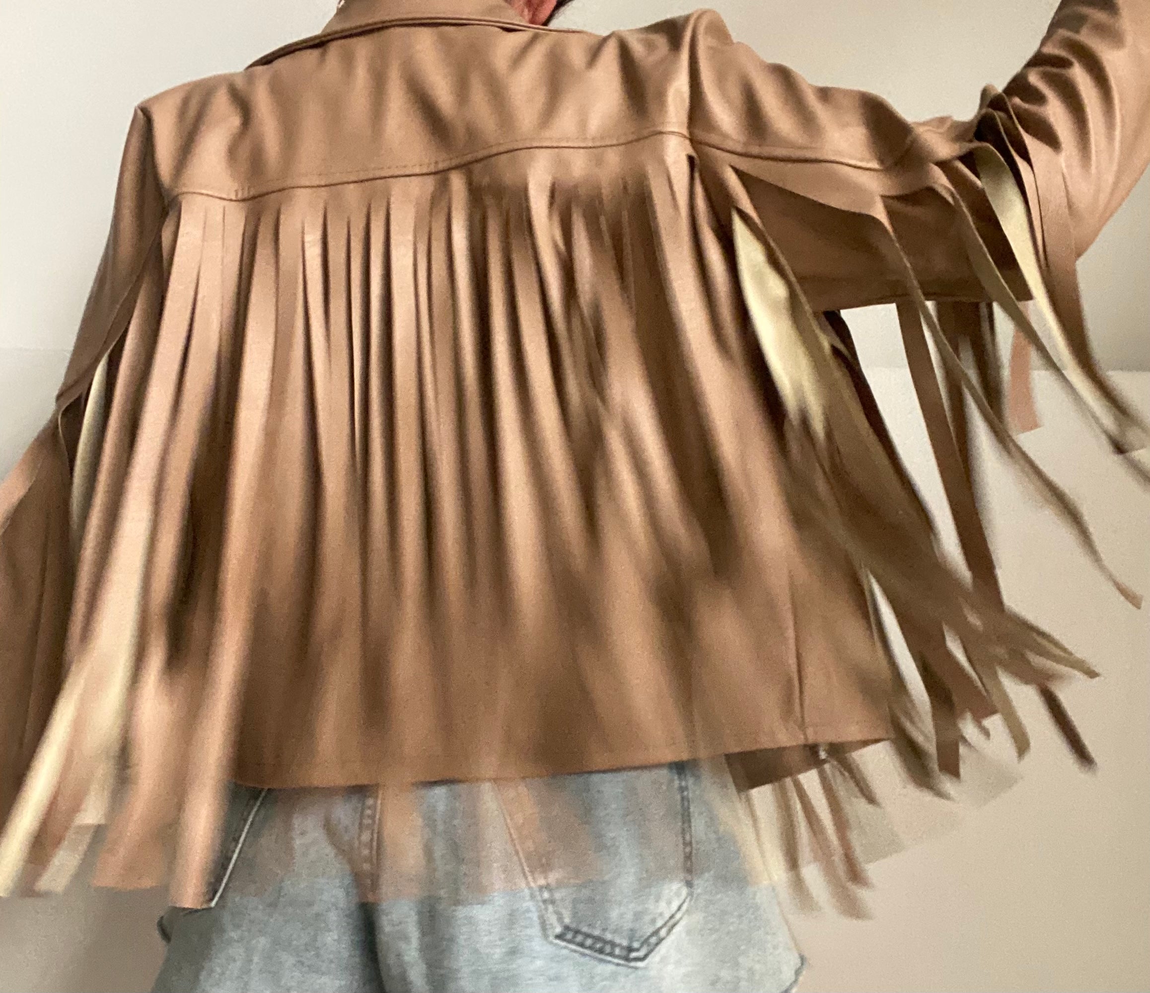 Chiodo Leather Frange - Cammello