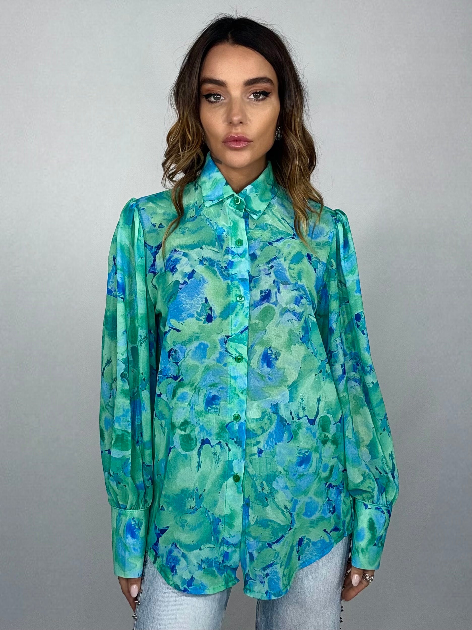 Camicia Shadow - Verde / Blu