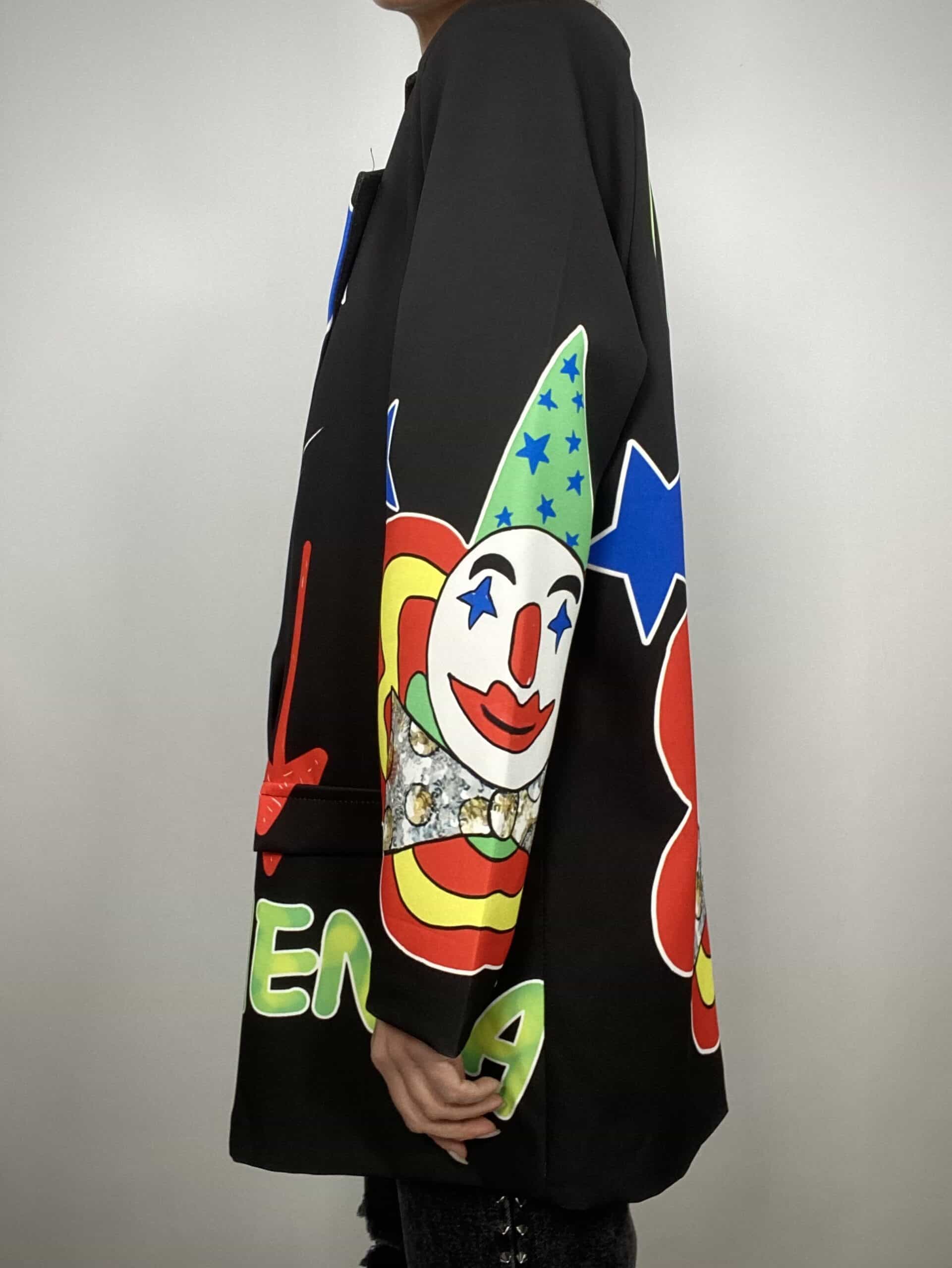 Blazer con Stampa Pagliaccio- Nero
