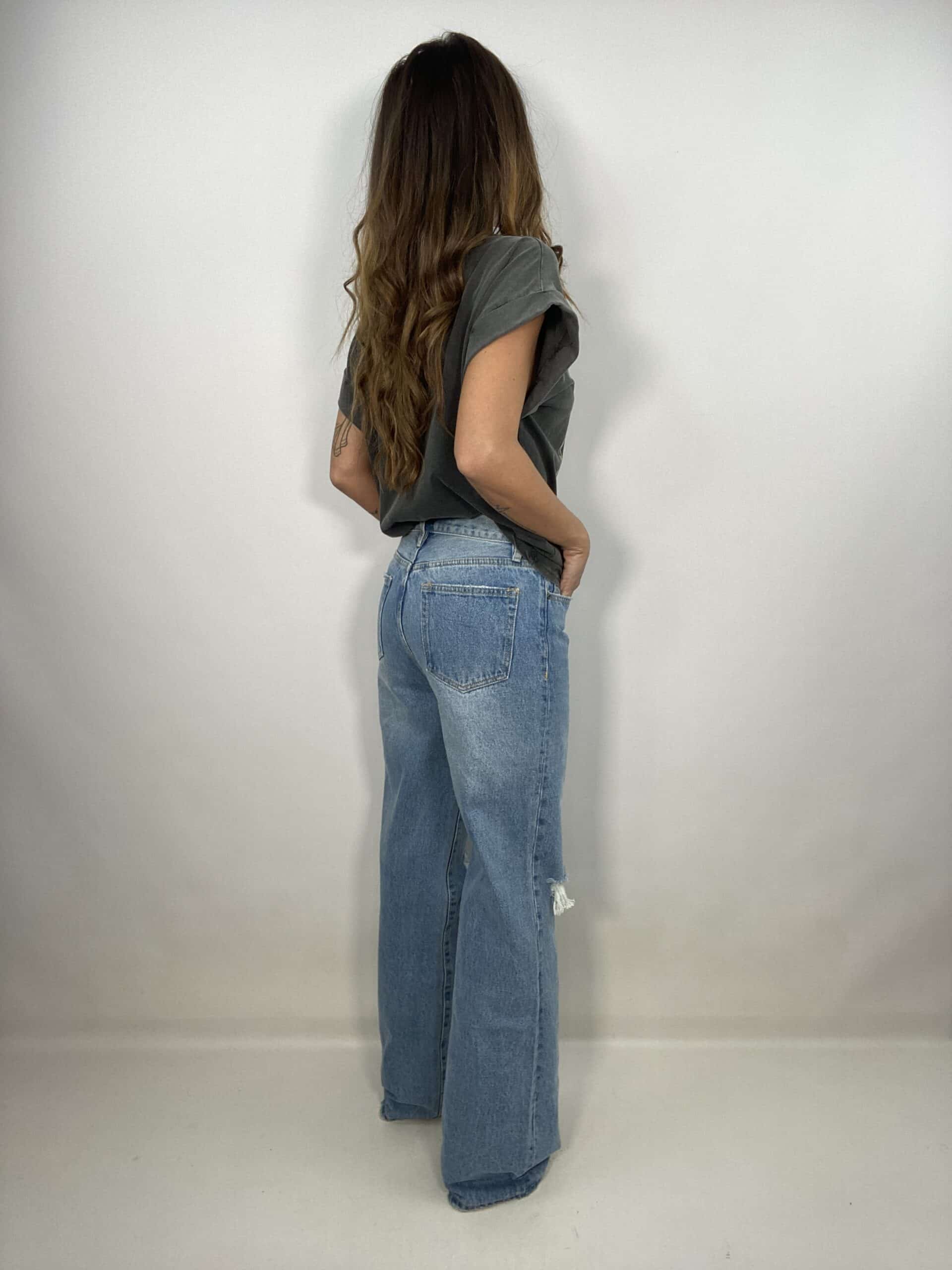 Jeans Wide Fit  3 Strappi - Medium Wash