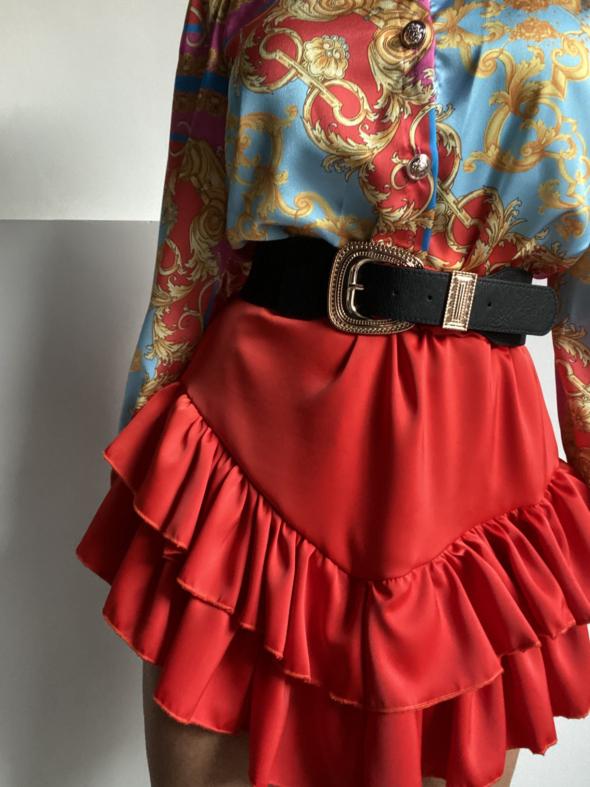 Mini Gonna Balze - Rosso