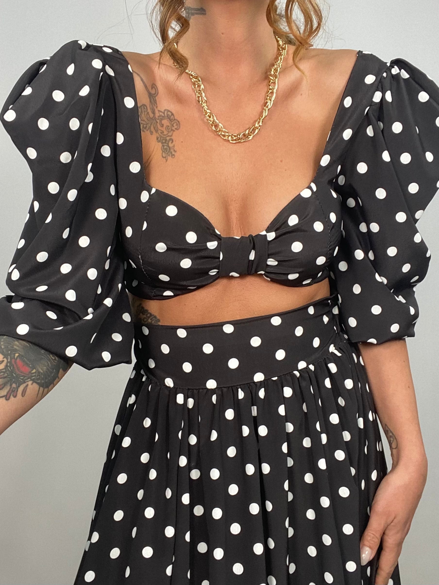 Completo Top e Gonna Pois - Nero