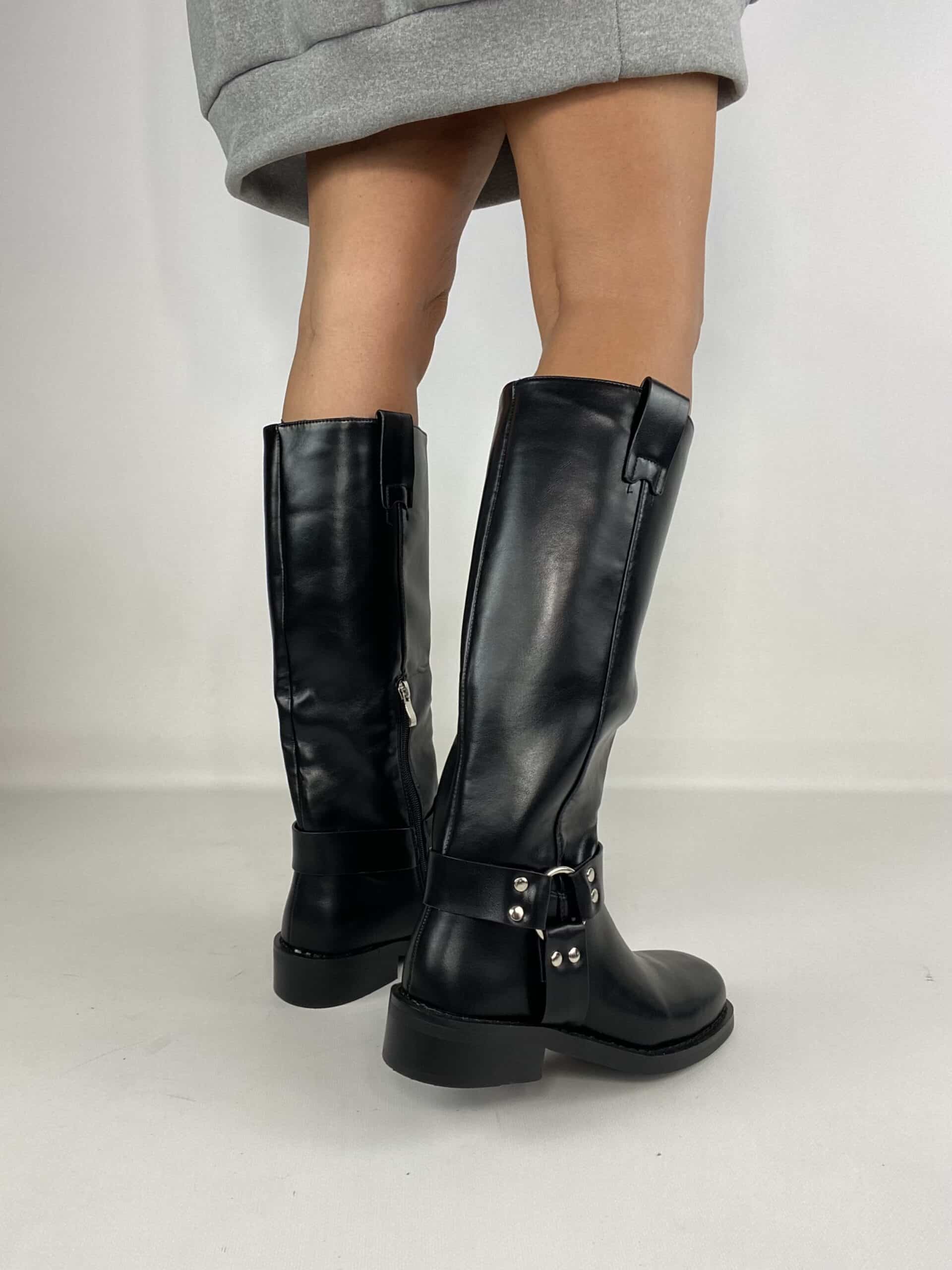 Biker con Fibbia - Nero