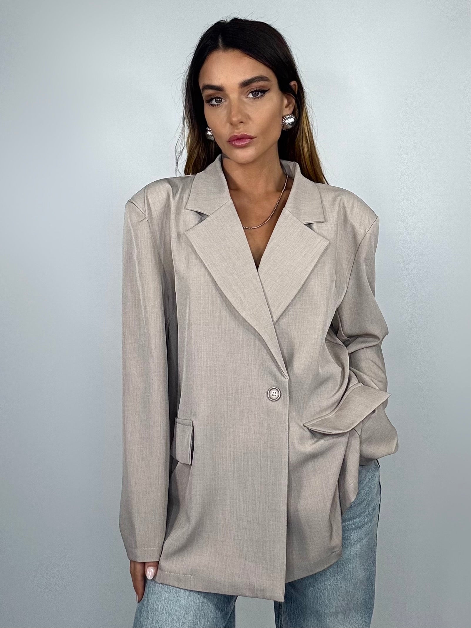 Blazer Schiena Nuda - Tortora