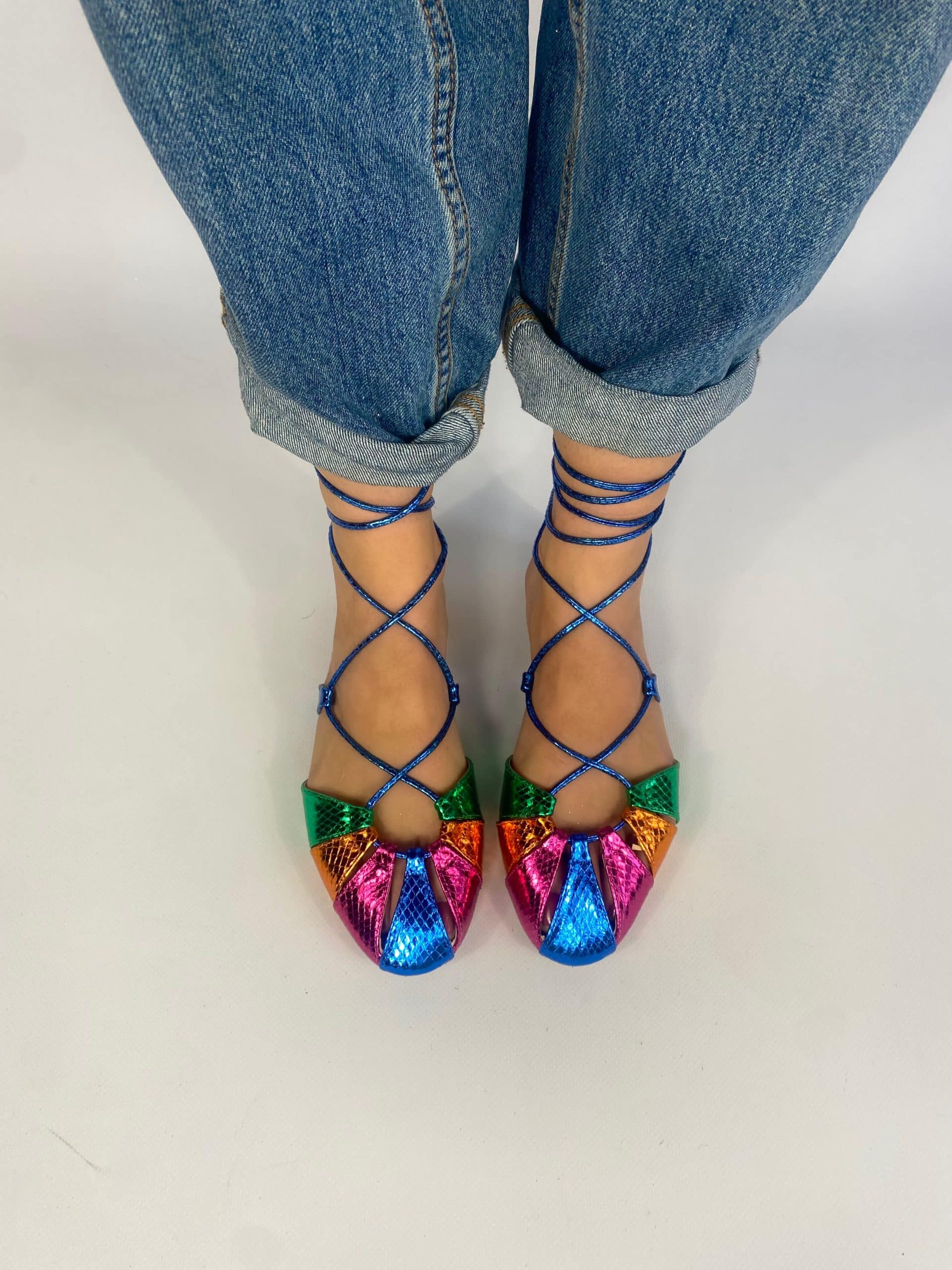 Sandali Flat Miley Alla Schiava  - Multicolor / Blu